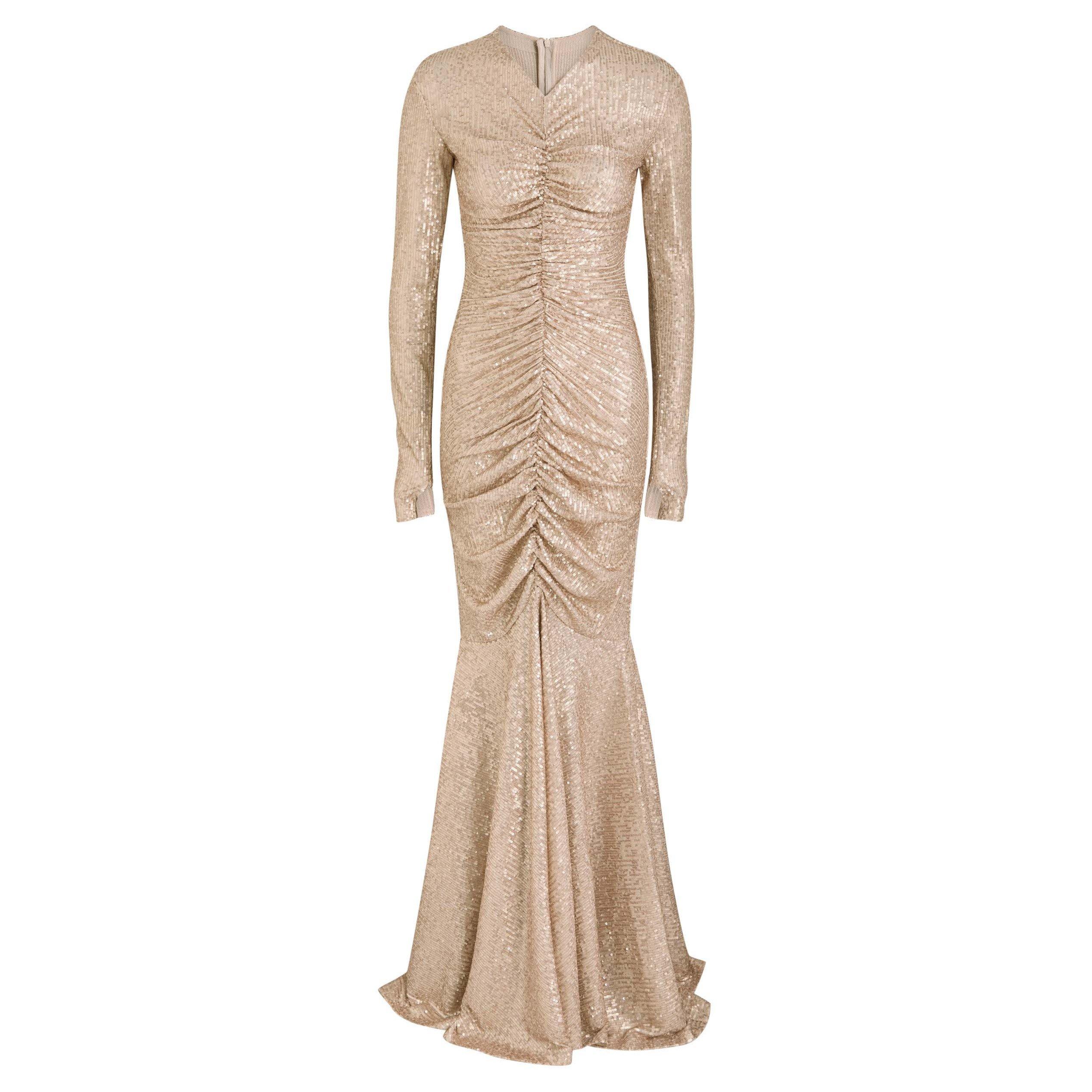 BEIGE - Norma Kamali - LD LS FISHTAIL GOWN