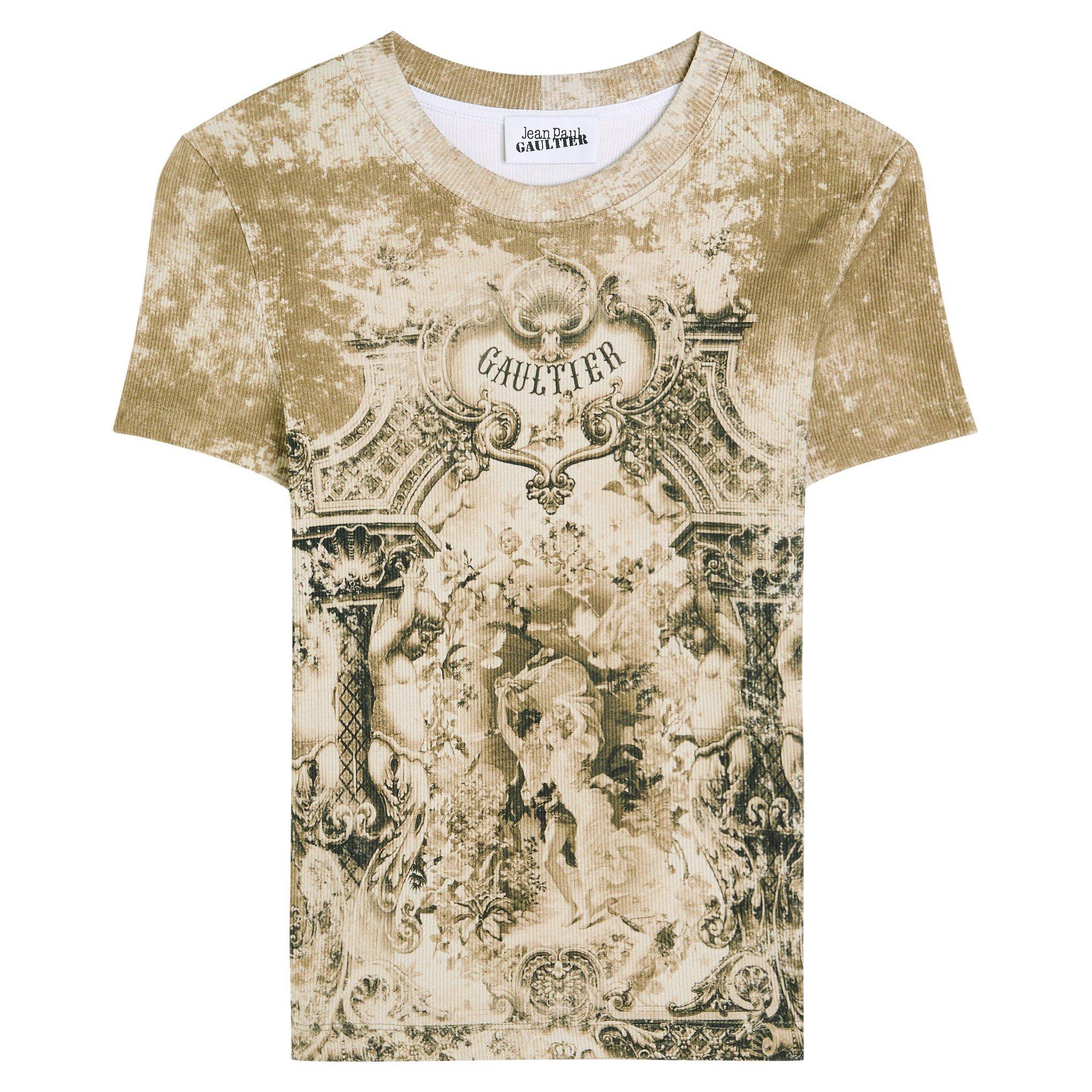 MULTICOLOURED - Jean Paul Gaultier - COTTON RIBBED TEESHIRT PRINTE