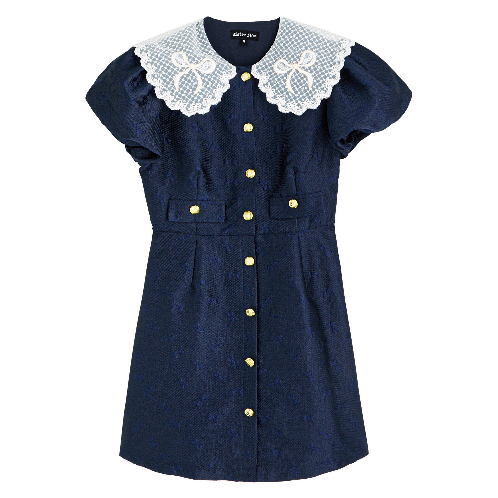 NAVY - Sister Jane - SD Buoy Jacquard Mini Dress