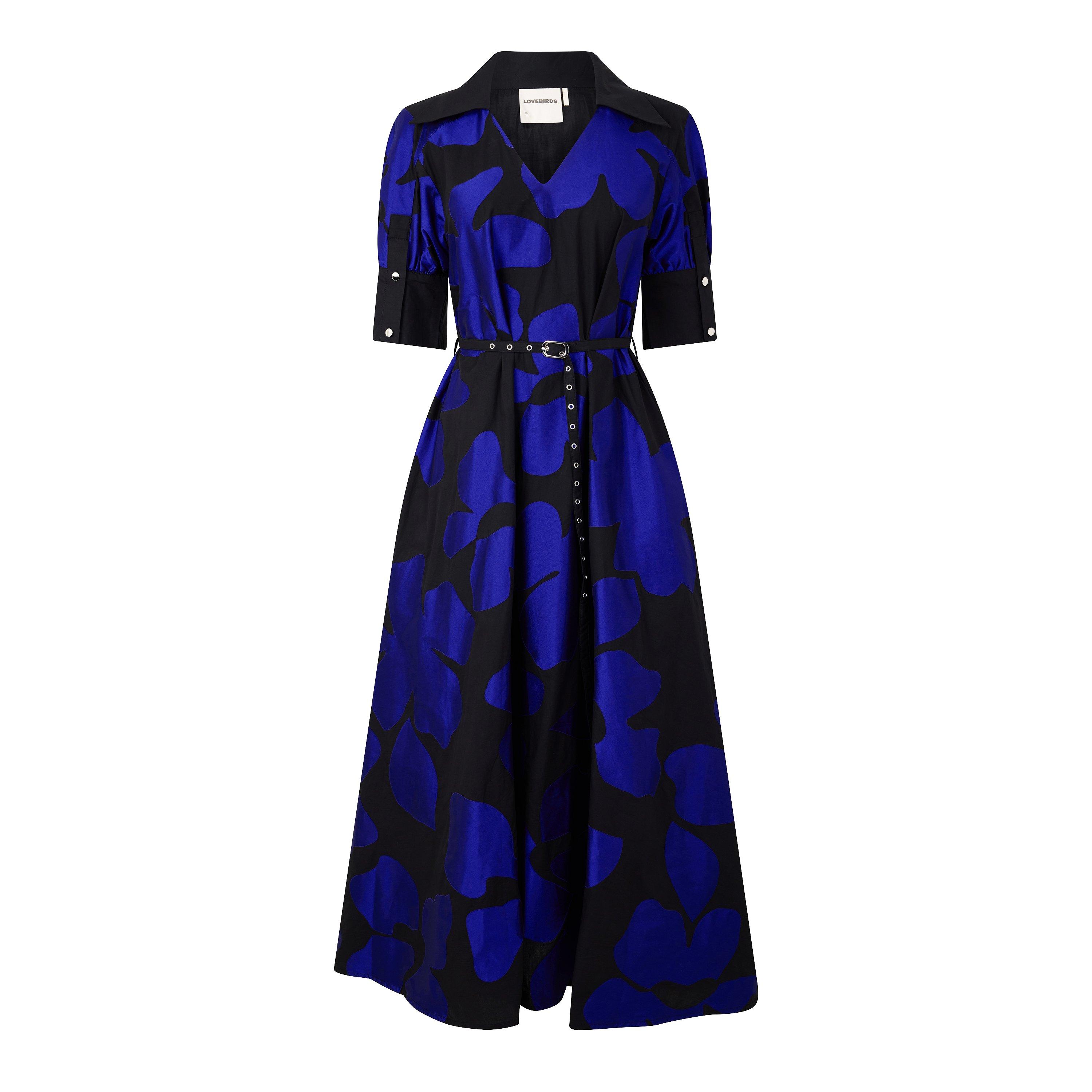 BLUE AND OTHER - Lovebirds - Women's Playbook Floral Shirt Dress - 1