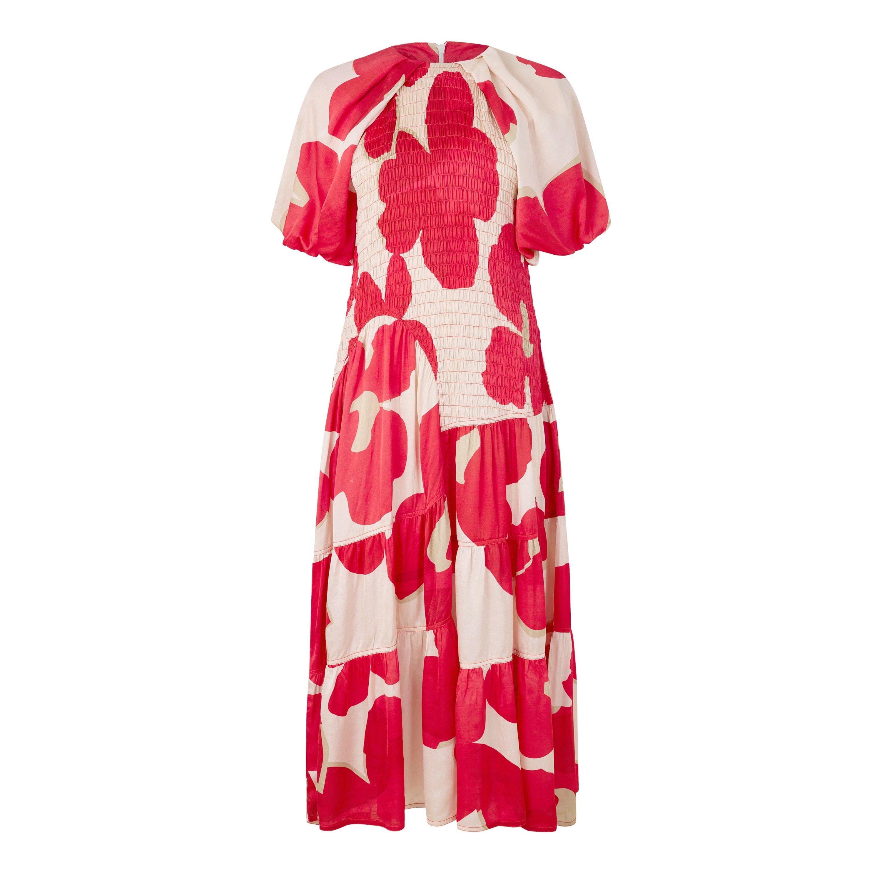 WHITE AND RED - Lovebirds - SD SS SMOCKED VALENCIA DR - 1