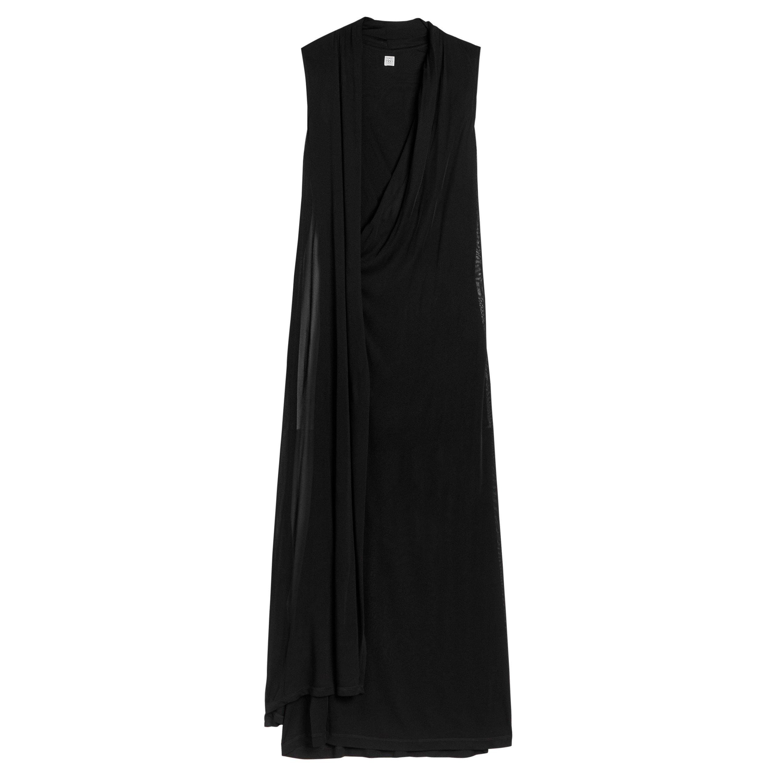 BLACK - Toteme - OVERLAPPED SCARF DRESS