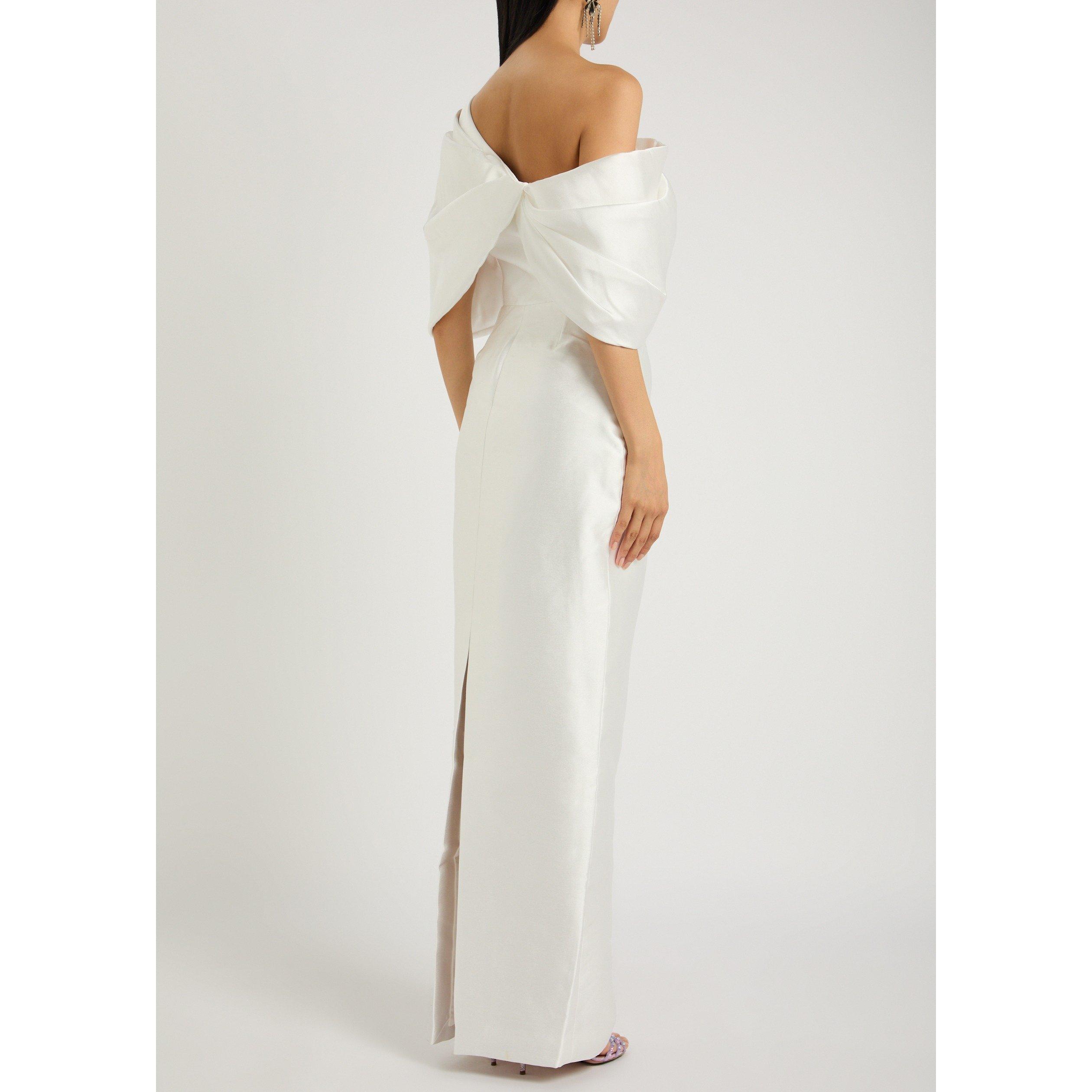 CREAM - Solace London - Women's Davina Asymmetric Maxi Dress - 3