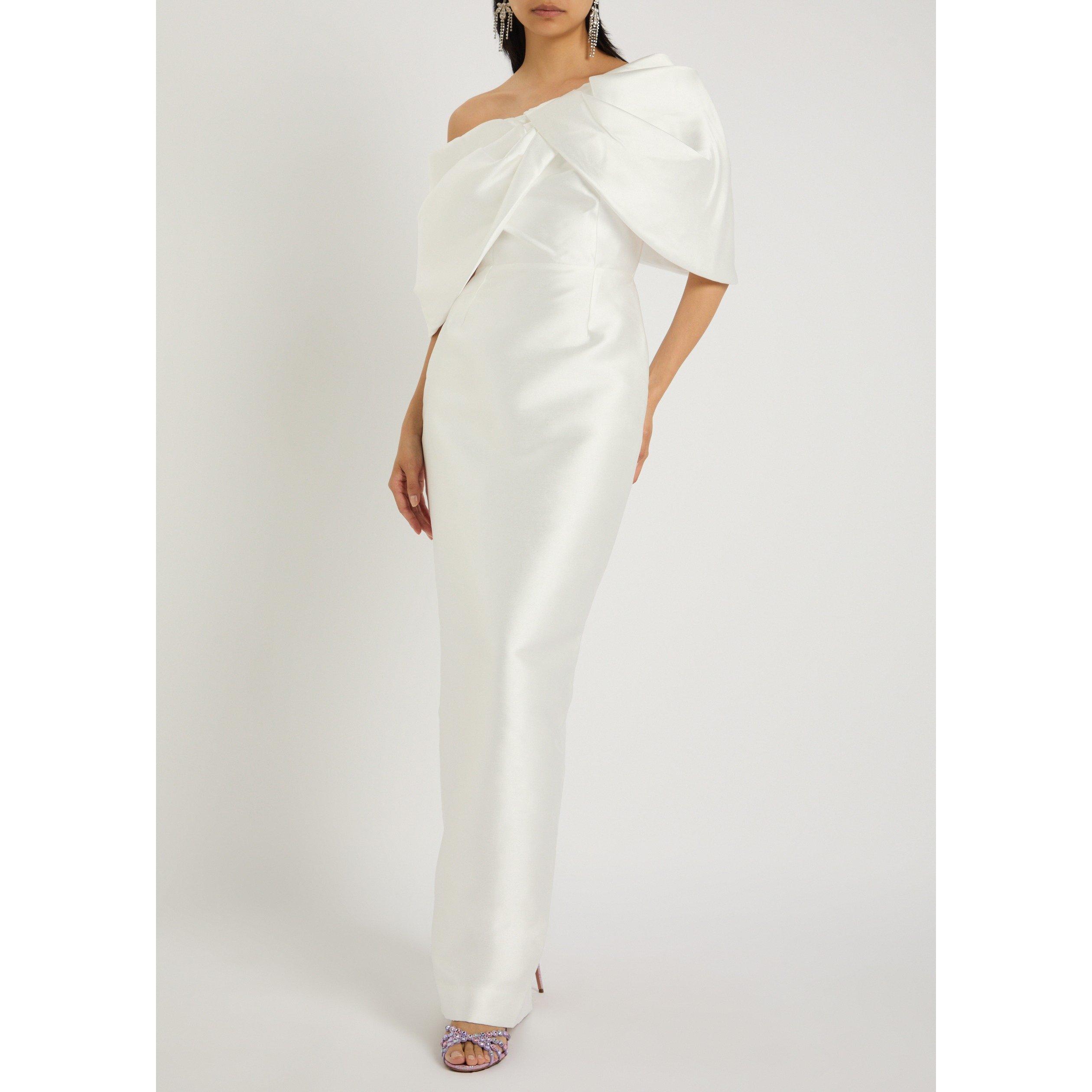 CREAM - Solace London - Women's Davina Asymmetric Maxi Dress - 5