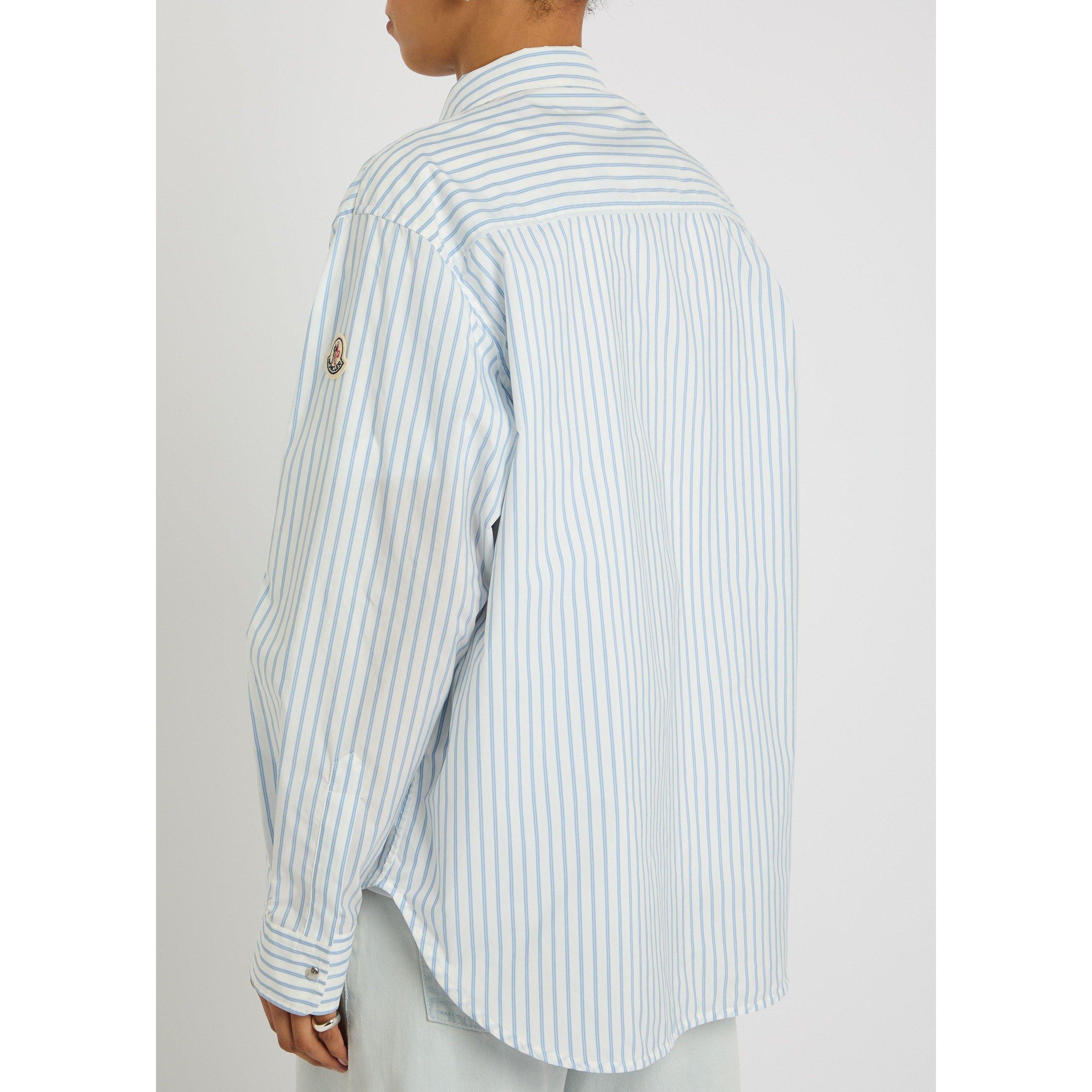 WHITE - Moncler - Women's Striped Long-Sleeve Oversized-Fit Shirt - 3