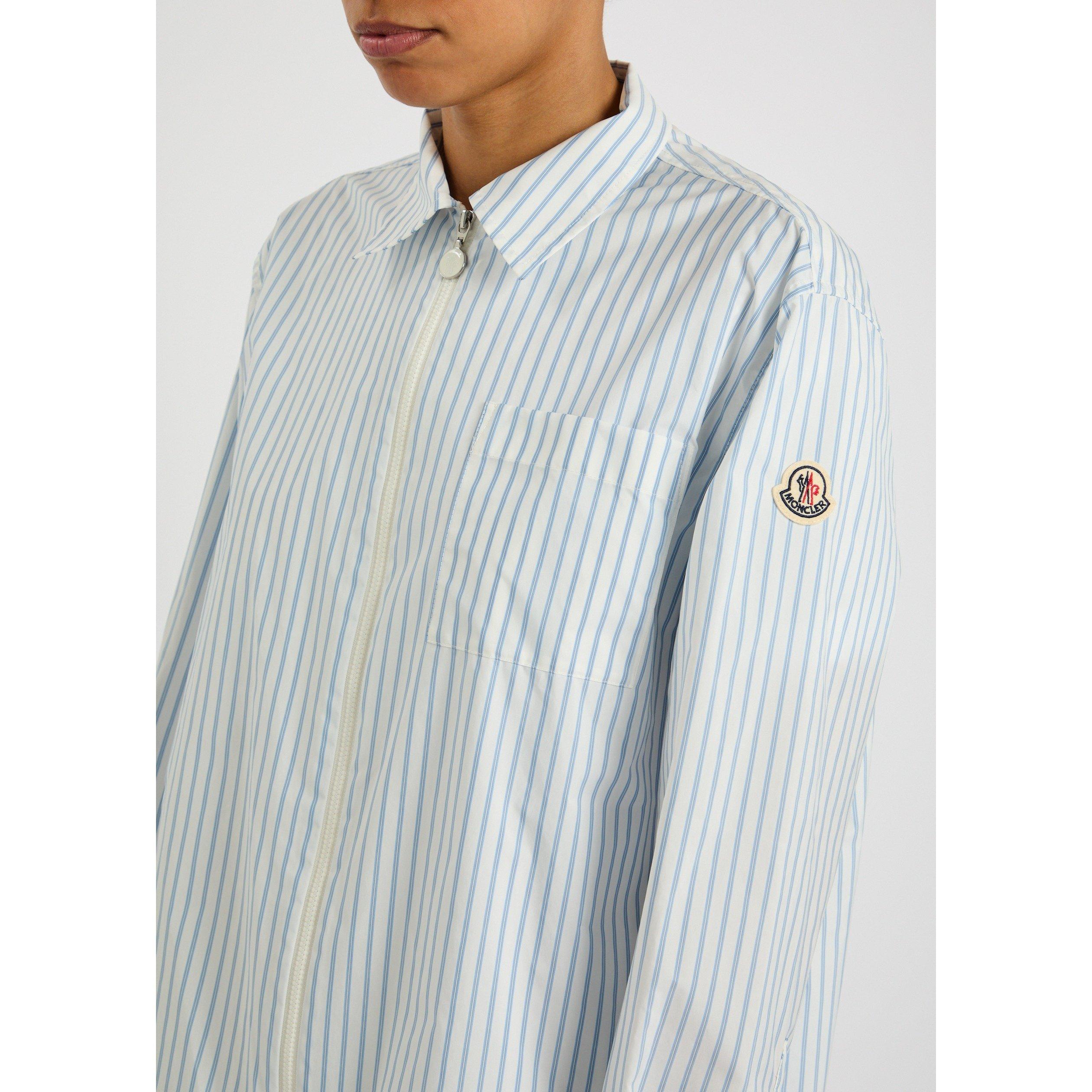 WHITE - Moncler - Women's Striped Long-Sleeve Oversized-Fit Shirt - 4