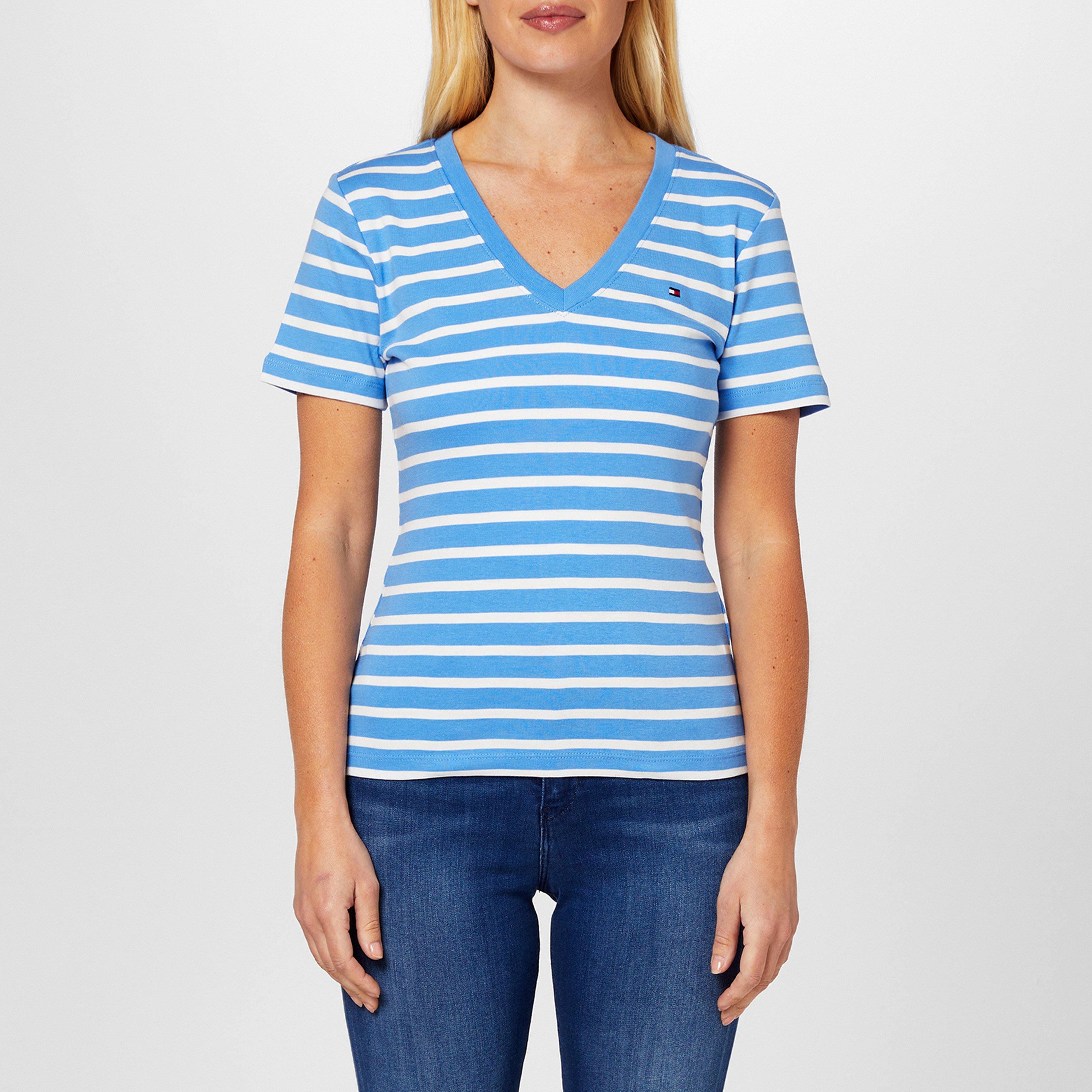 Breton Blue - Tommy Hilfiger - V-Neck Striped T-Shirt - 1