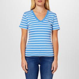 Tommy Hilfiger V Neck Striped T Shirt