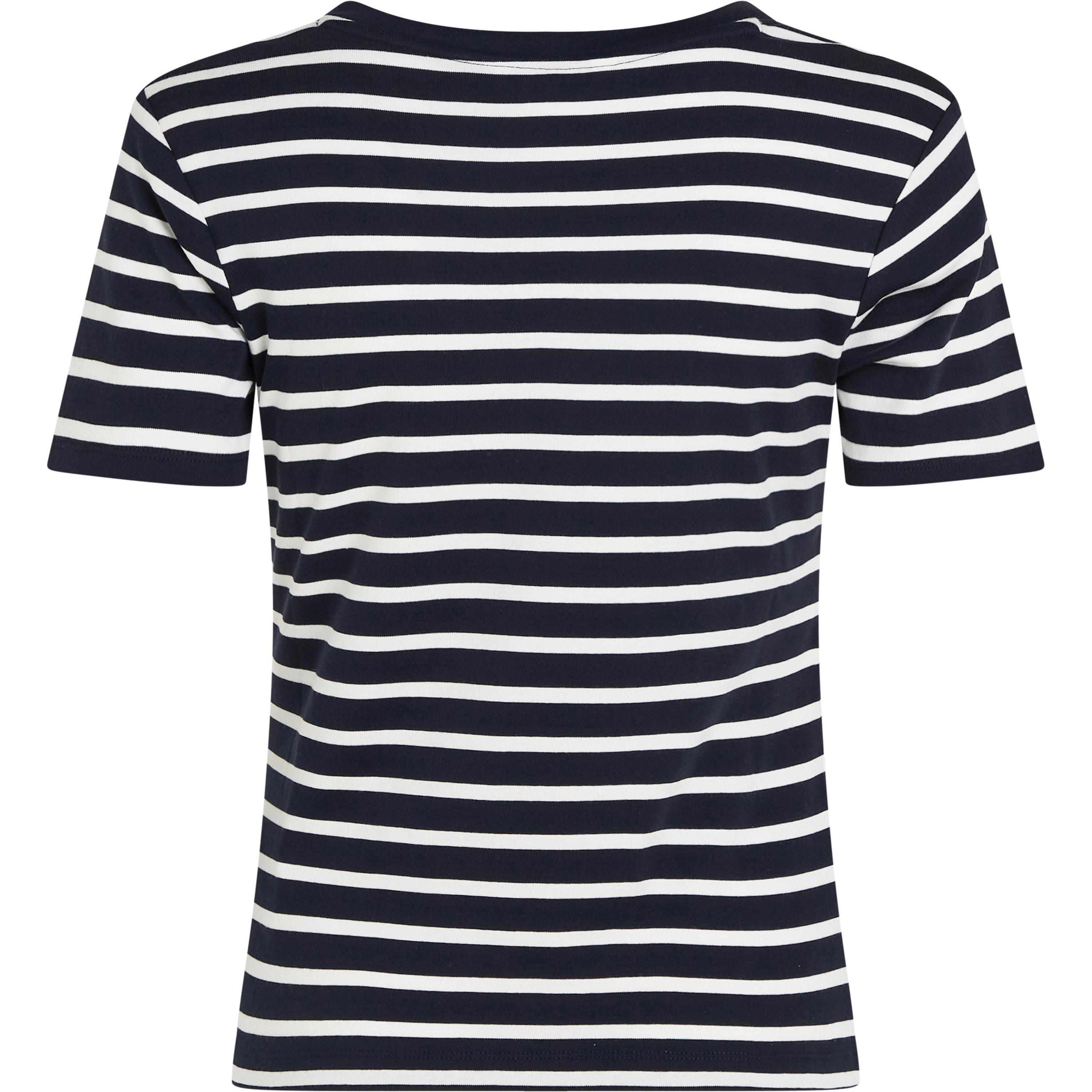Breton Navy - Tommy Hilfiger - V-Neck Striped T-Shirt - 2