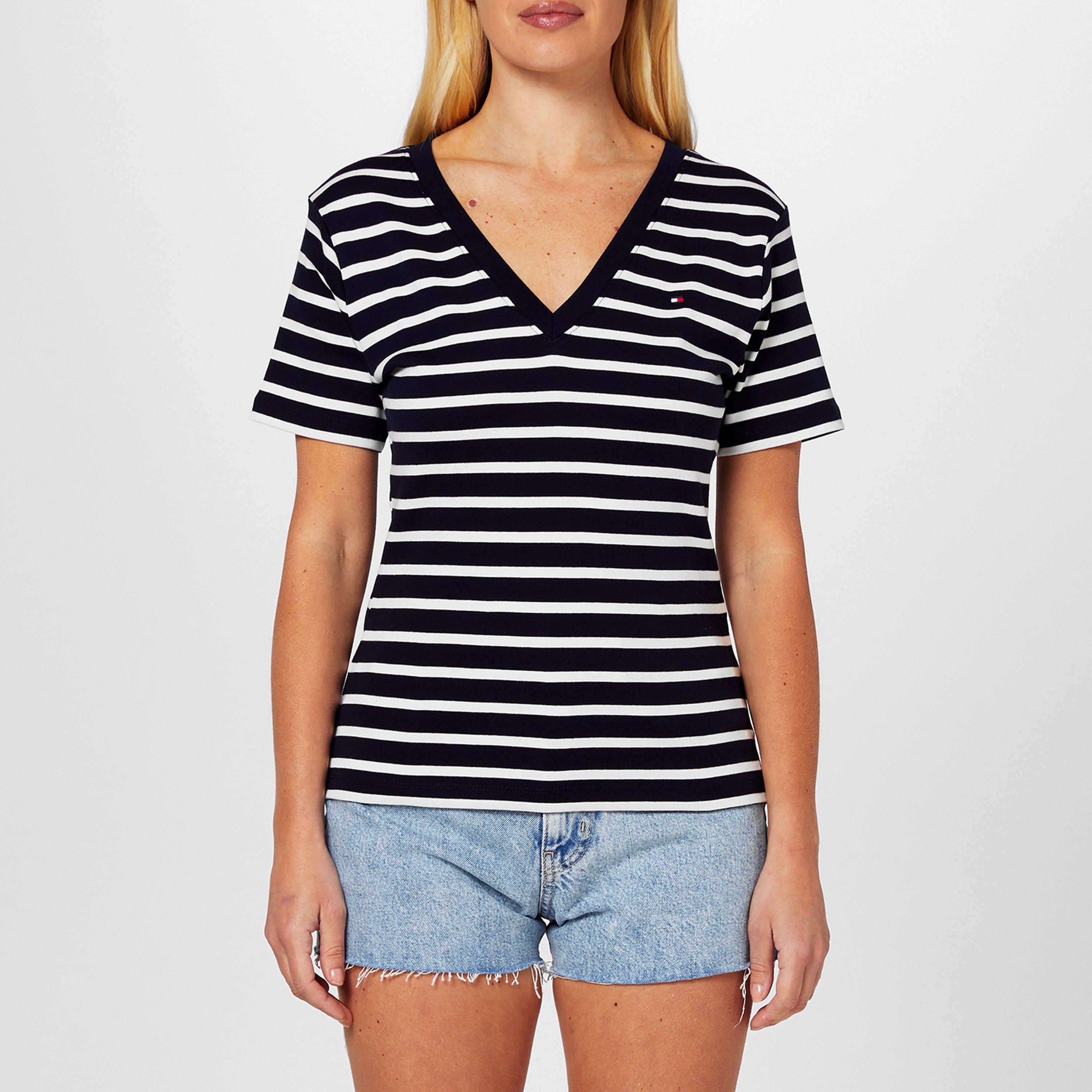 Breton Navy - Tommy Hilfiger - V-Neck Striped T-Shirt - 3