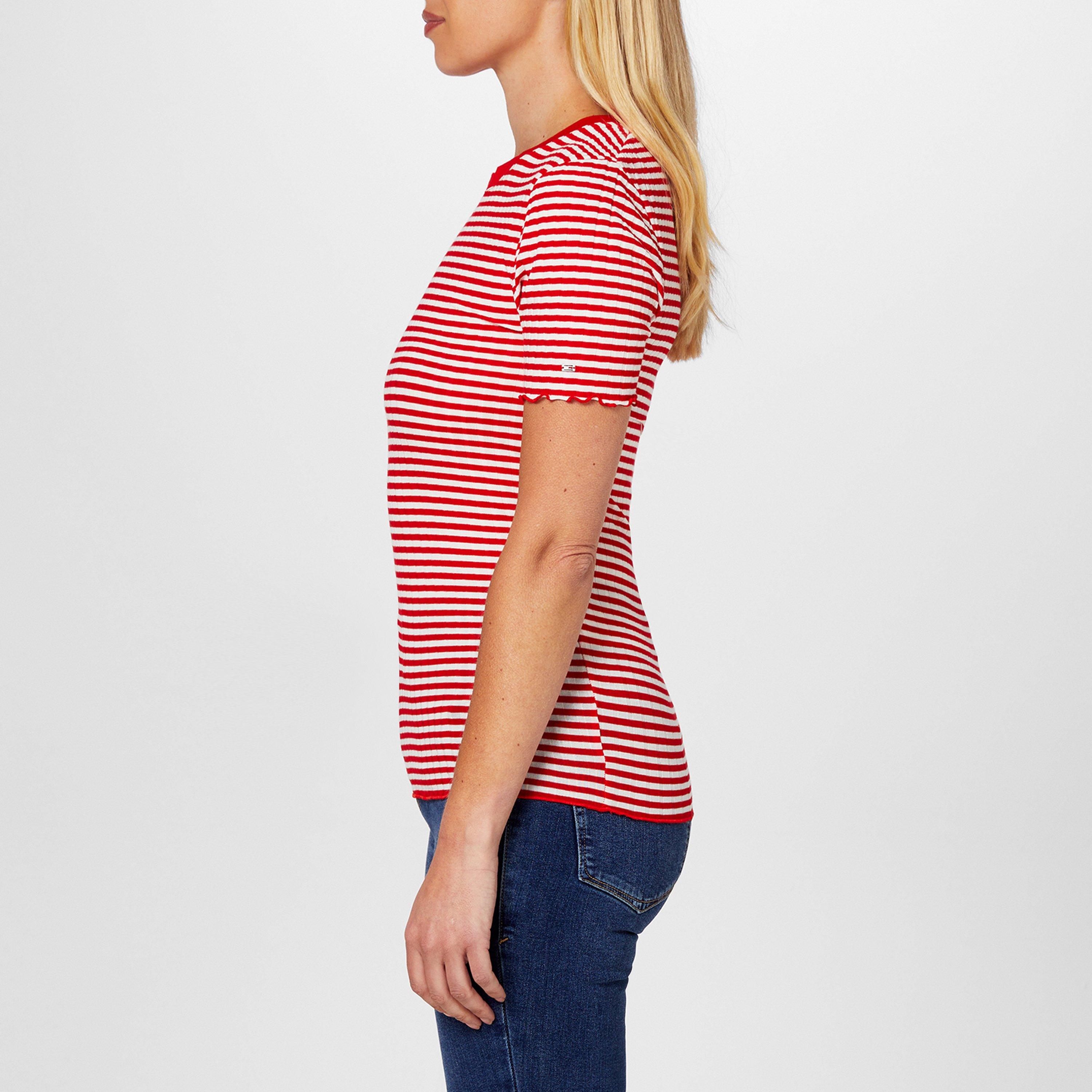 Stp Fierce Red - Tommy Hilfiger - Women's Striped Slim Fit T-Shirt - 2