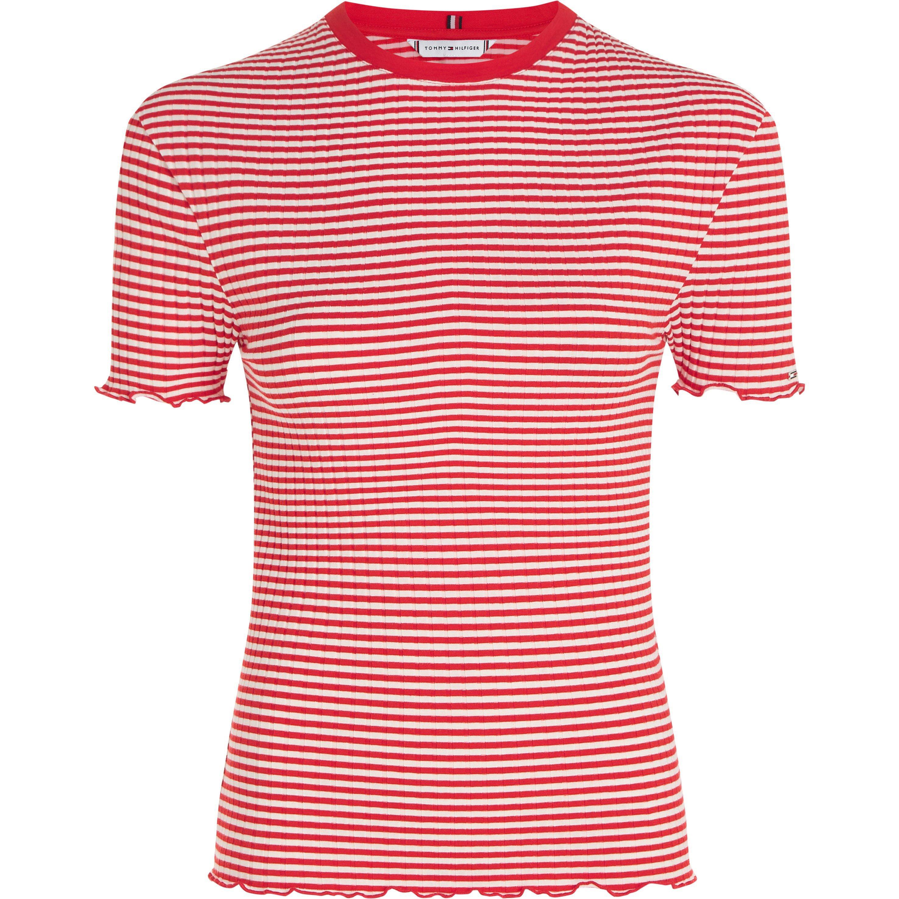 Stp Fierce Red - Tommy Hilfiger - Women's Striped Slim Fit T-Shirt - 5