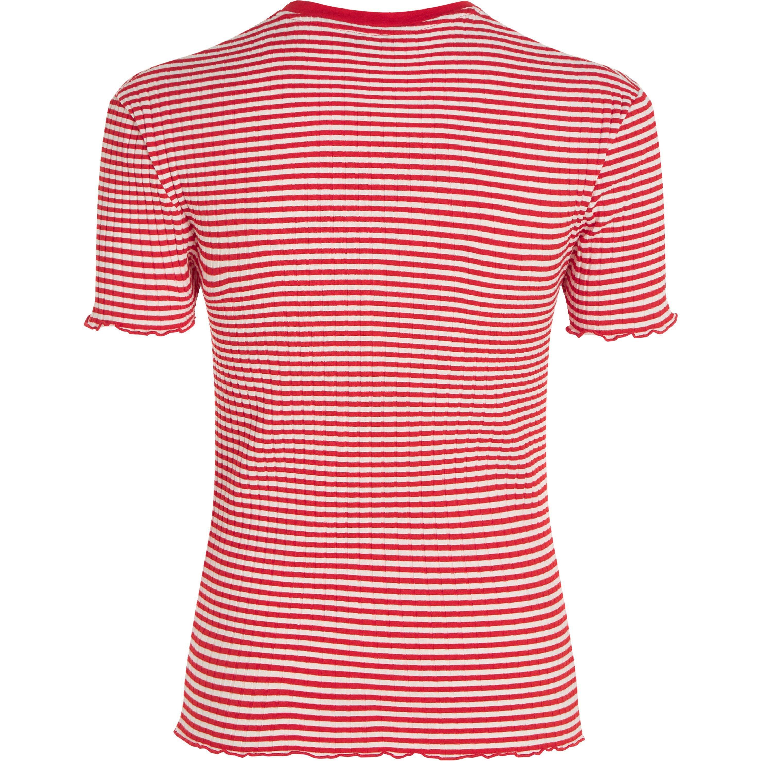 Stp Fierce Red - Tommy Hilfiger - Women's Striped Slim Fit T-Shirt - 6