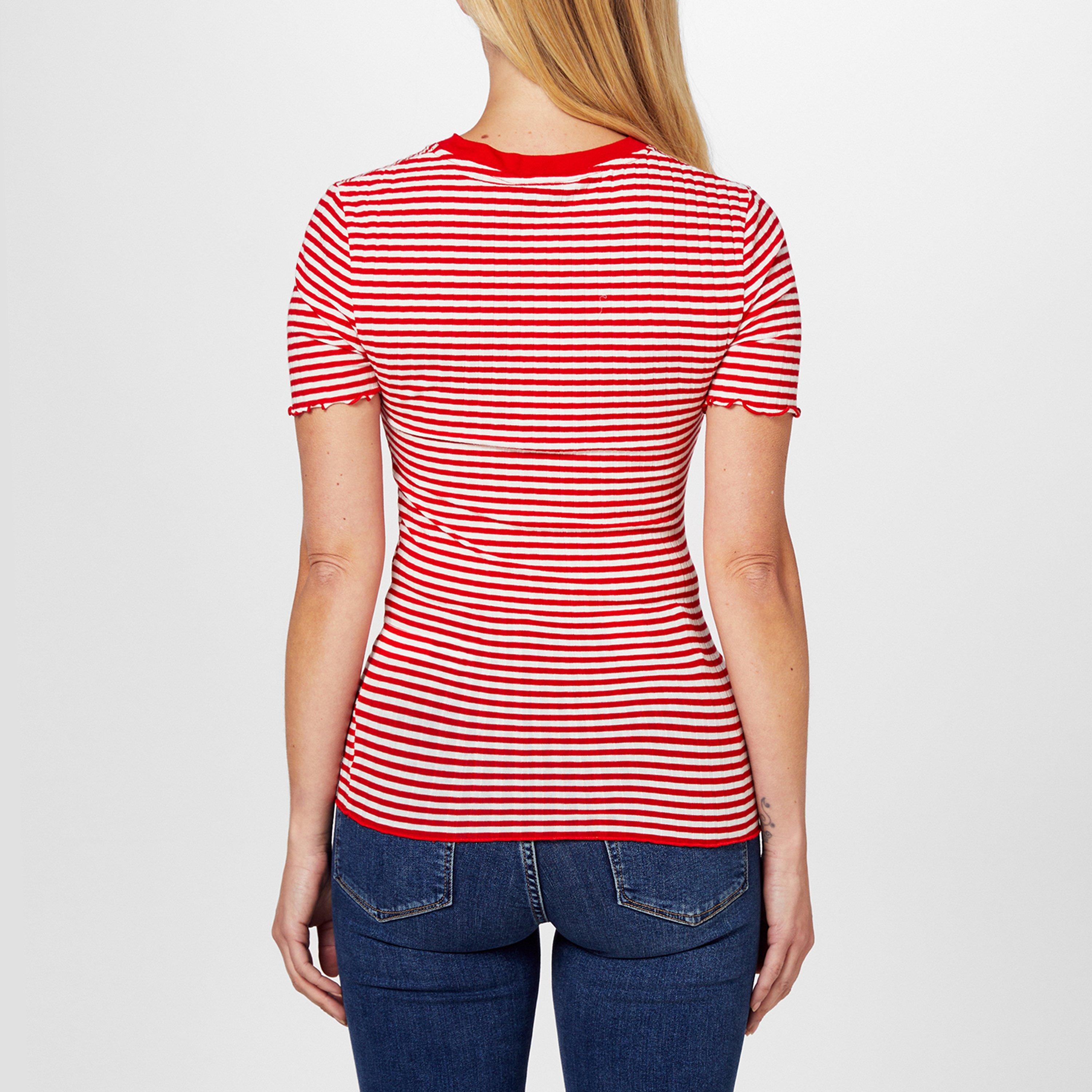 Stp Fierce Red - Tommy Hilfiger - Women's Striped Slim Fit T-Shirt - 3