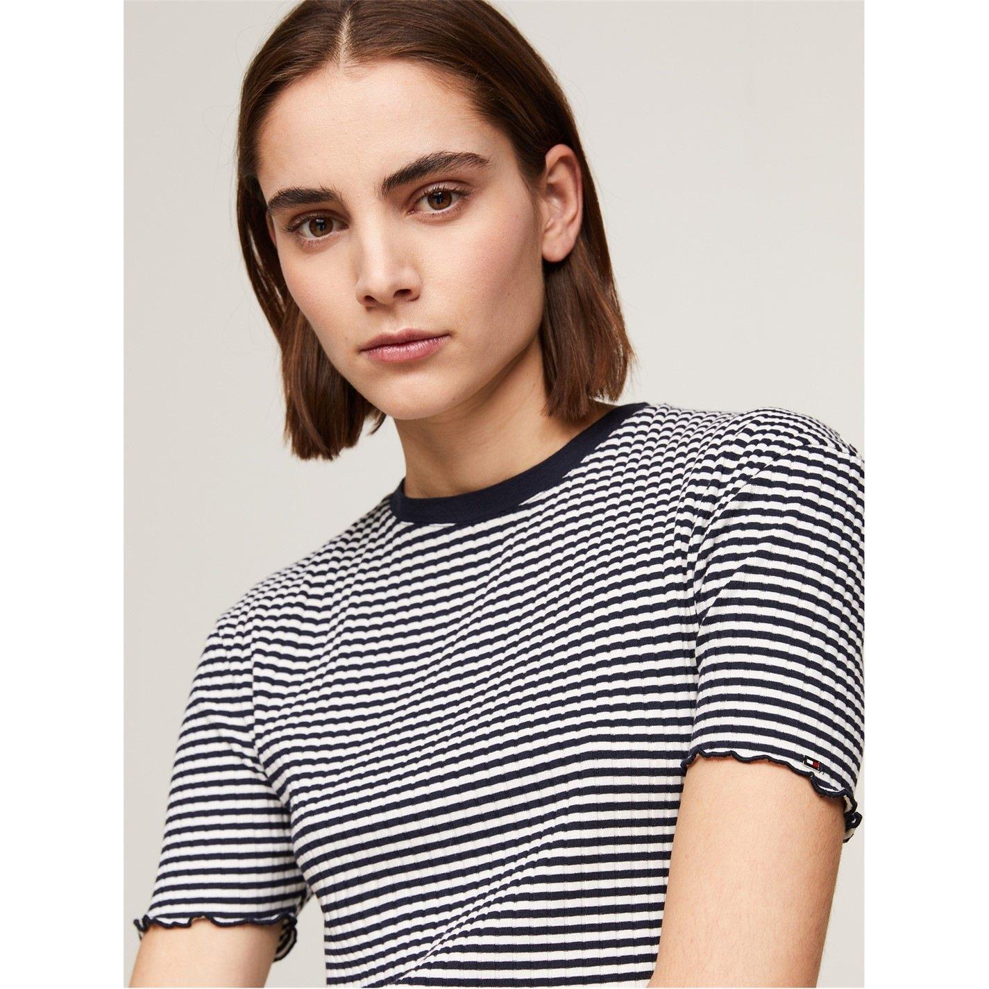 Stp Desert Sky - Tommy Hilfiger - Women's Striped Slim Fit T-Shirt - 1