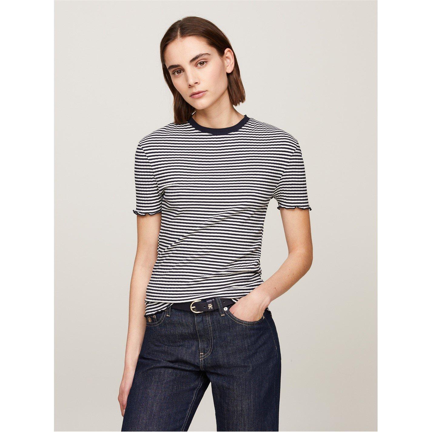 Stp Desert Sky - Tommy Hilfiger - Women's Striped Slim Fit T-Shirt - 3