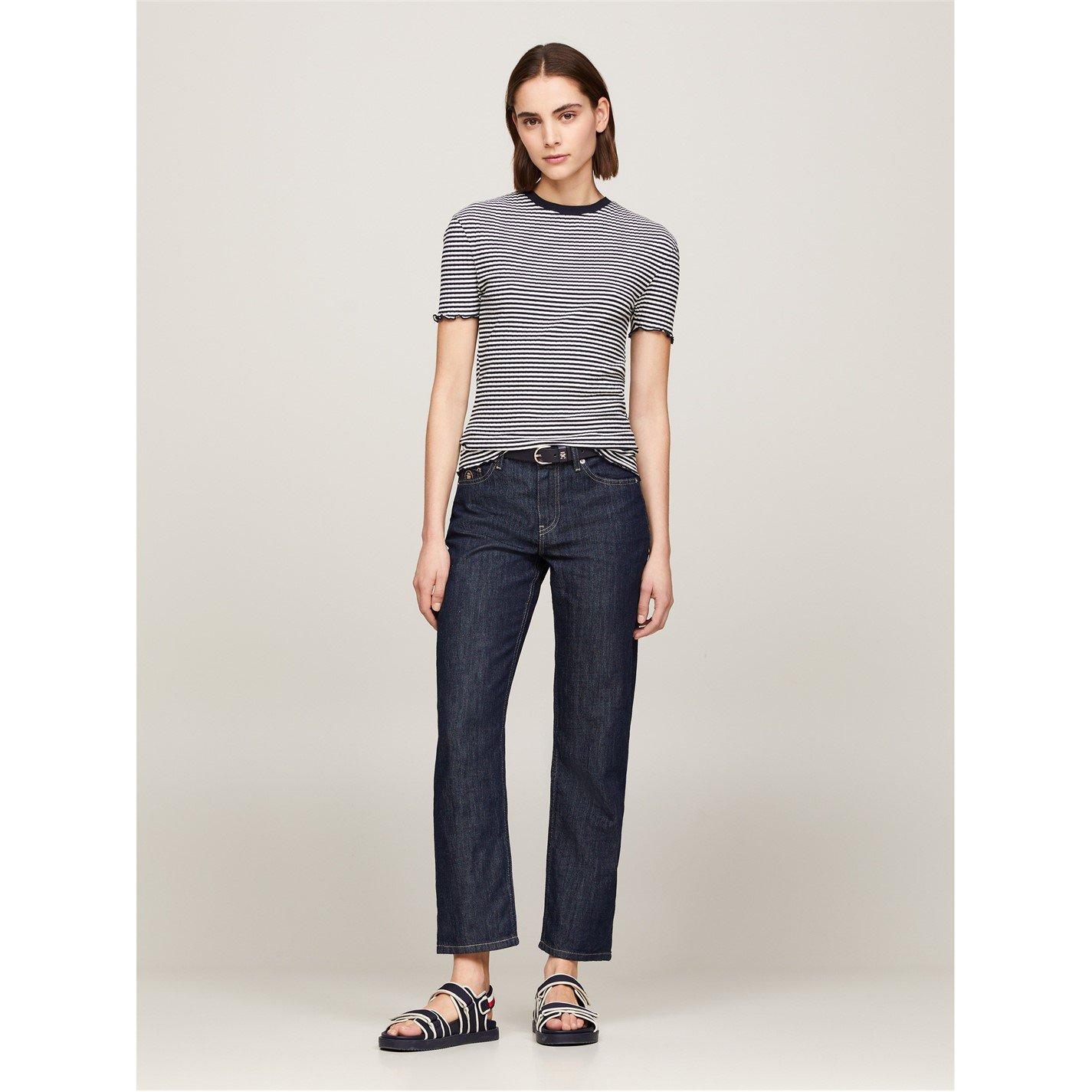 Stp Desert Sky - Tommy Hilfiger - Women's Striped Slim Fit T-Shirt - 4