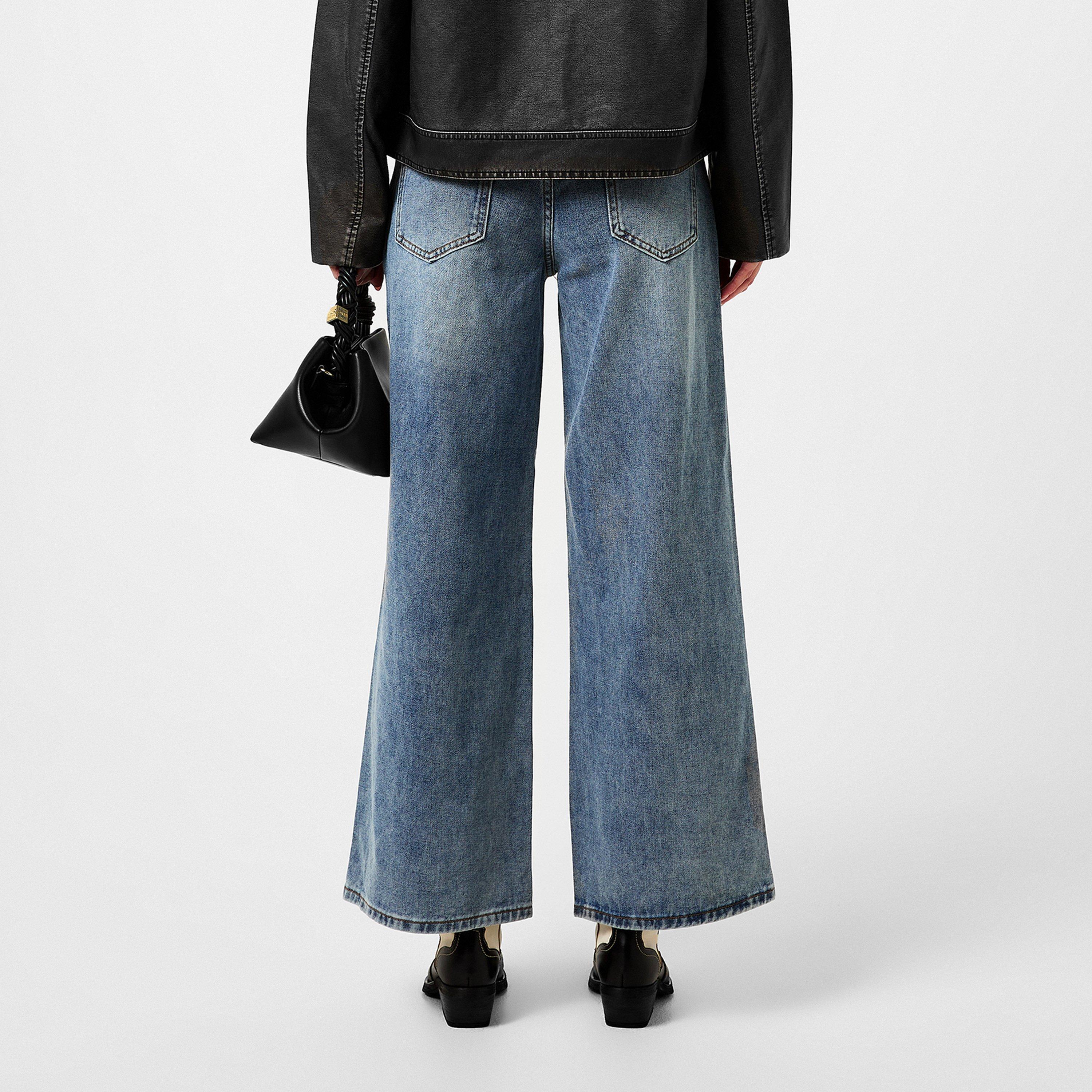 Sky Blue - House Of Sunny - Wide Leg Logo Jeans - 3