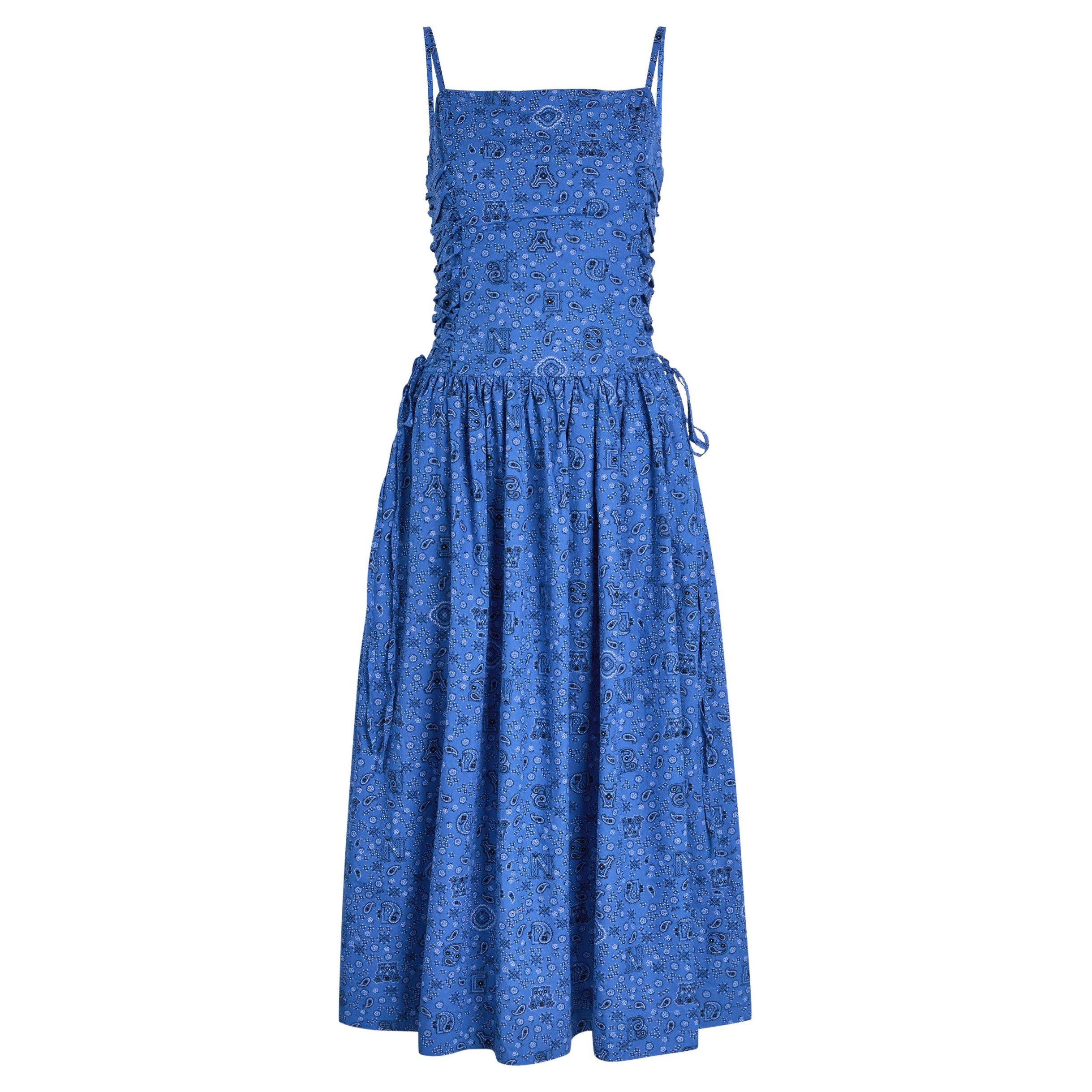 BLUE - Damson Madder - LD ANGELINA MIDI DRESS LACE UP