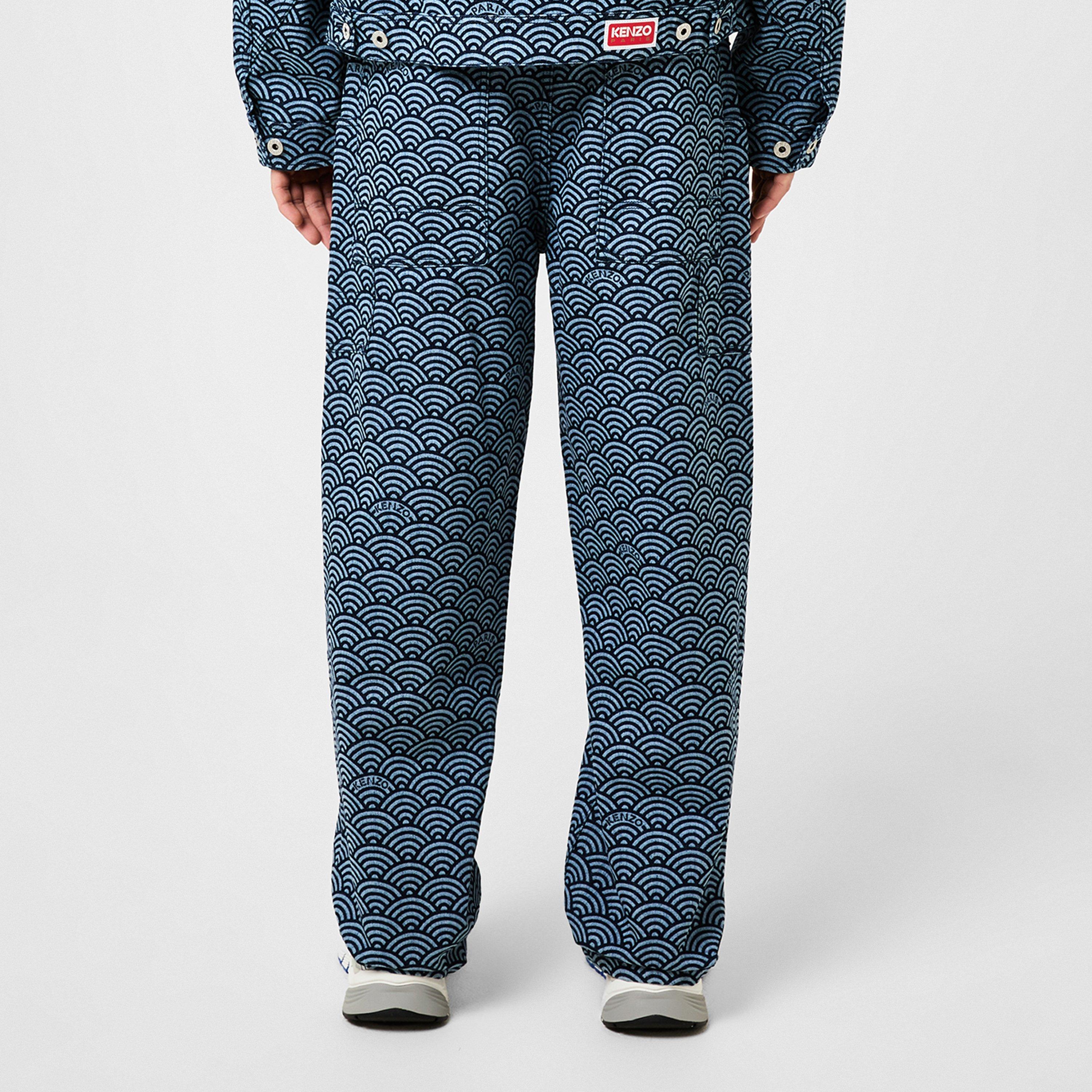 Blue Denim - Kenzo - Men's Seigaiha Straight Leg Jeans - 3