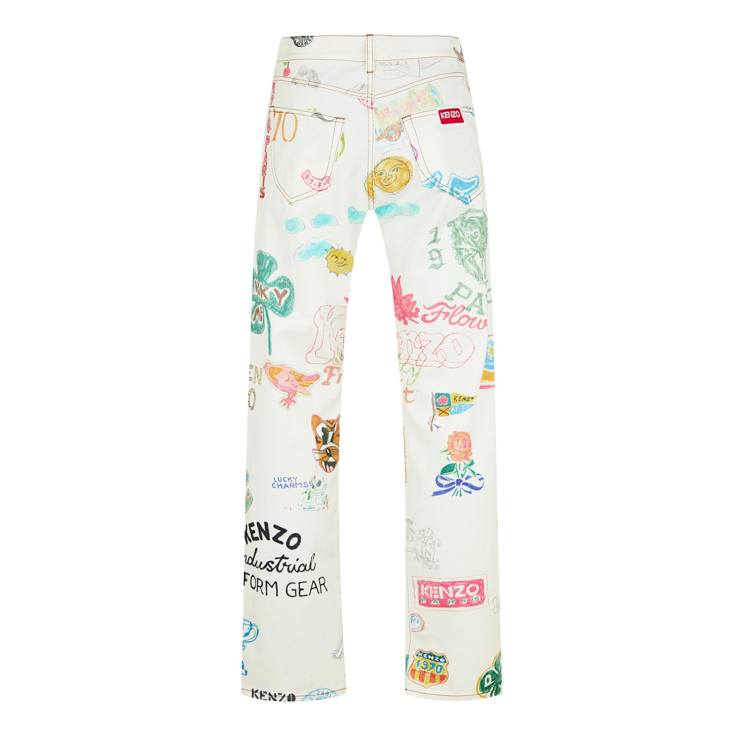 Multi - Kenzo - Men's Drawn Straight Leg Jeans - 6