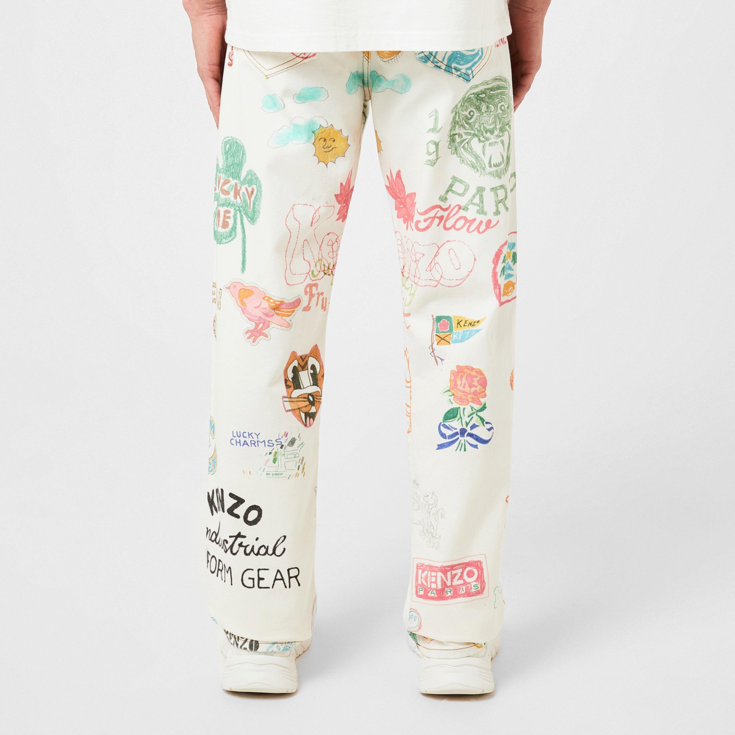 Multi - Kenzo - Men's Drawn Straight Leg Jeans - 3