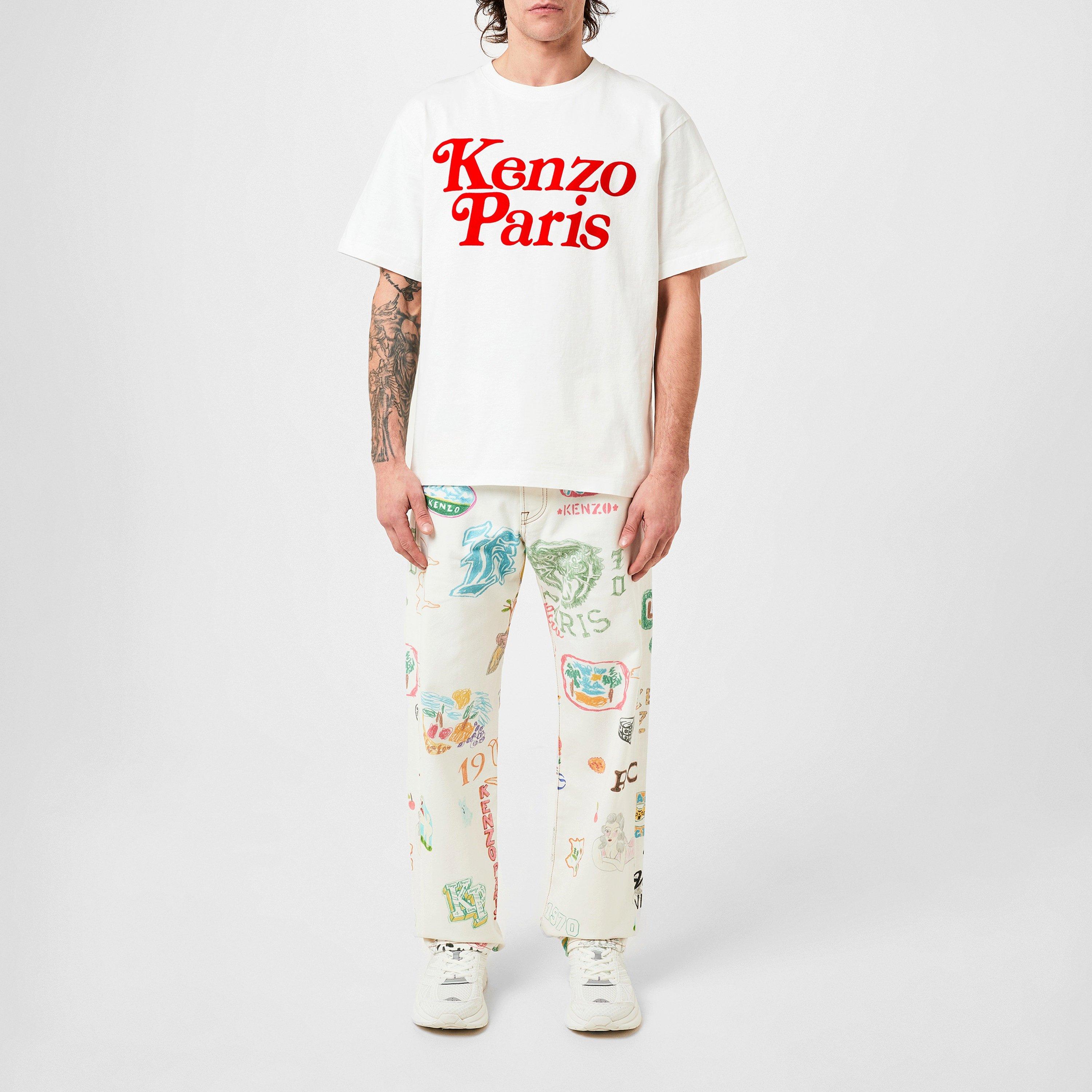 Multi - Kenzo - Men's Drawn Straight Leg Jeans - 4