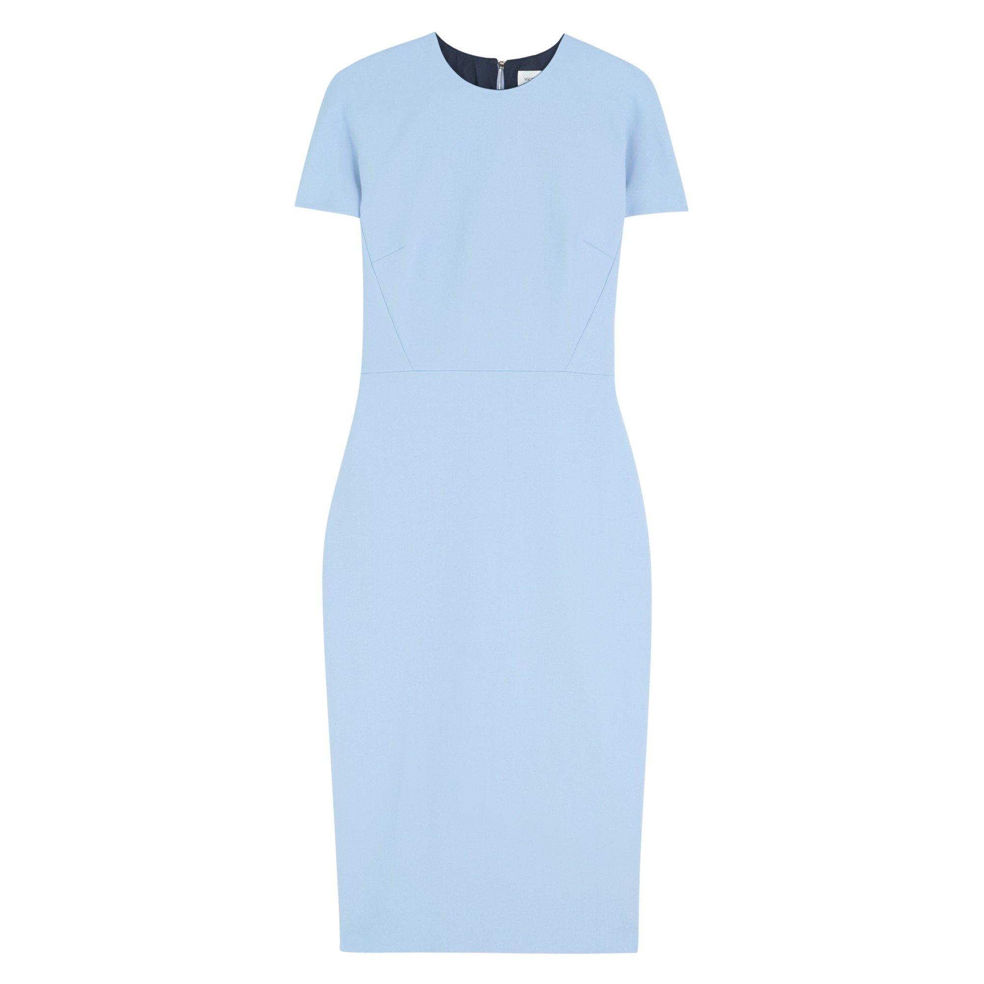 BLUE LIGHT - Victoria Beckham - T SHIRT FITTED DRESS