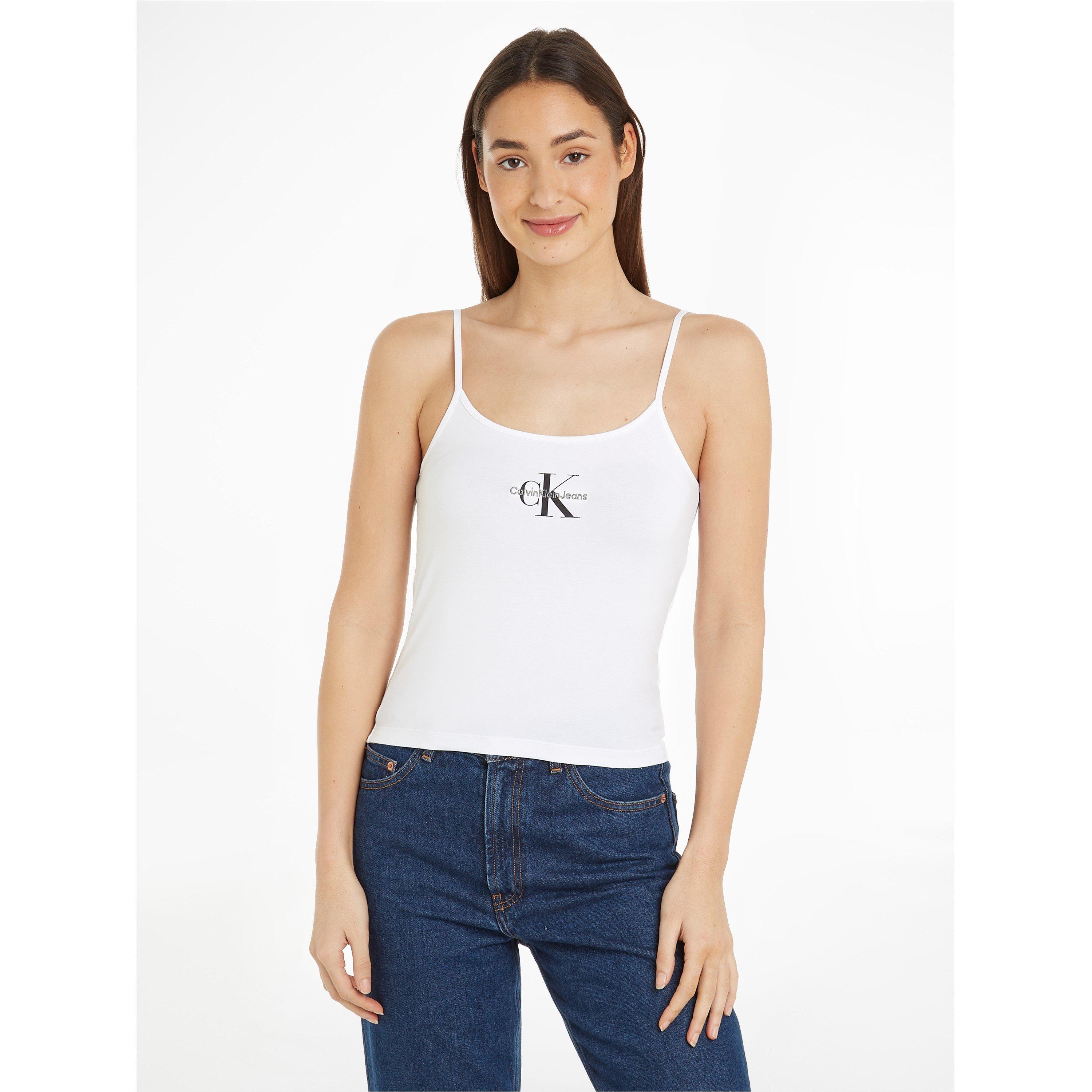 Helder Wit - Calvin Klein Jeans - Monologo Strappy Tank Top - 1