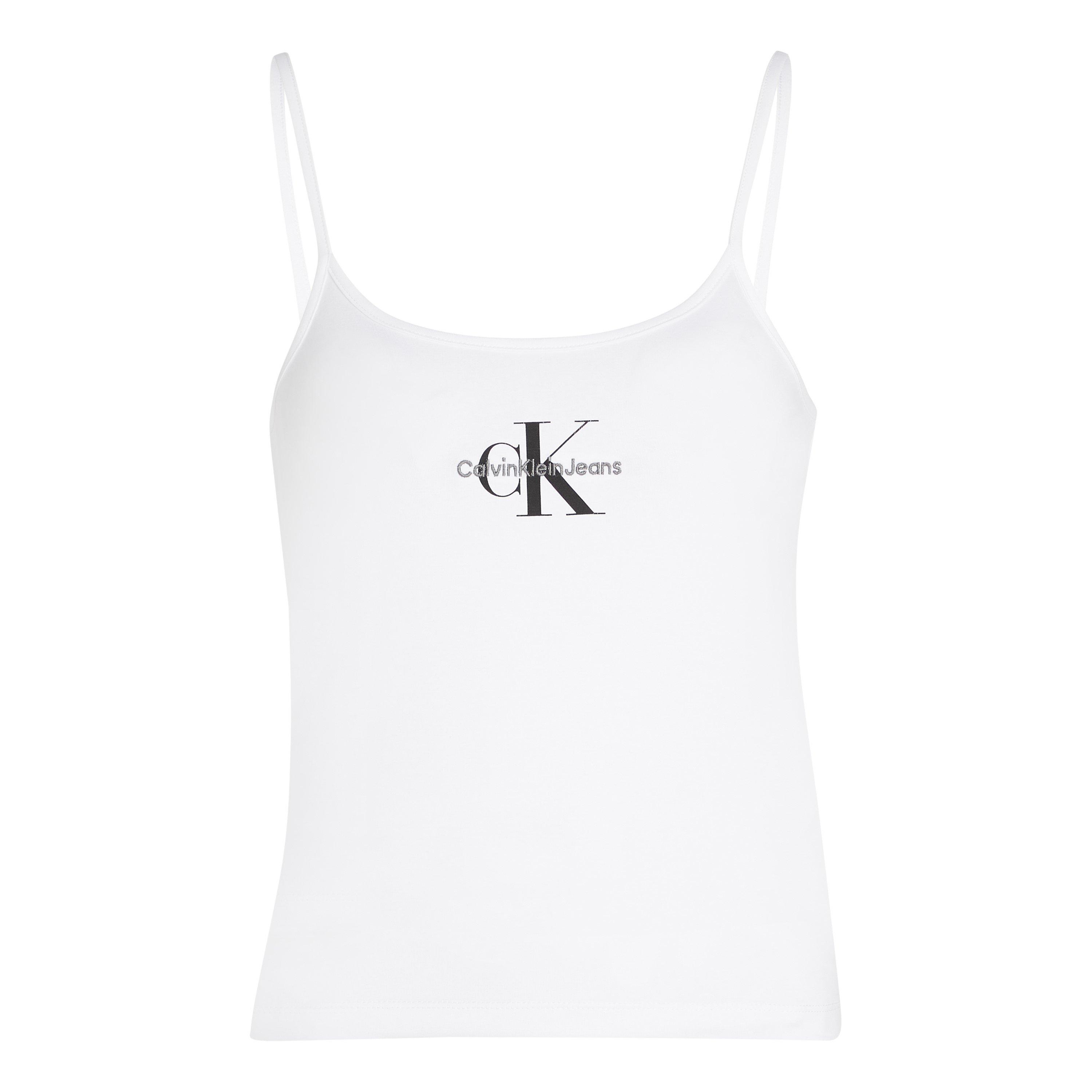 Bright White - Calvin Klein Jeans - Monologo Strappy Tank Top - 5