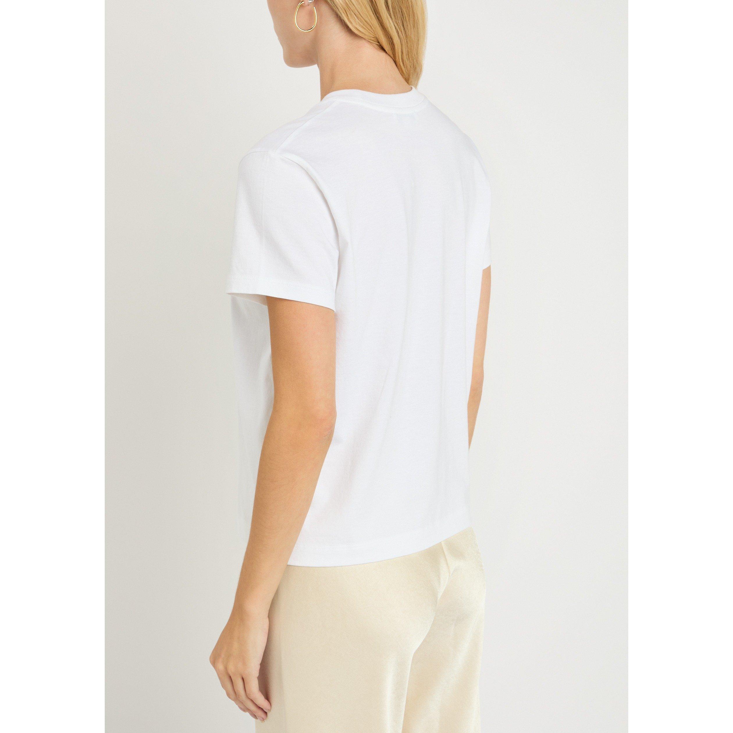 WHITE - Vince - Women's Cotton Short-Sleeve Crew-Neck T-Shirt - 3