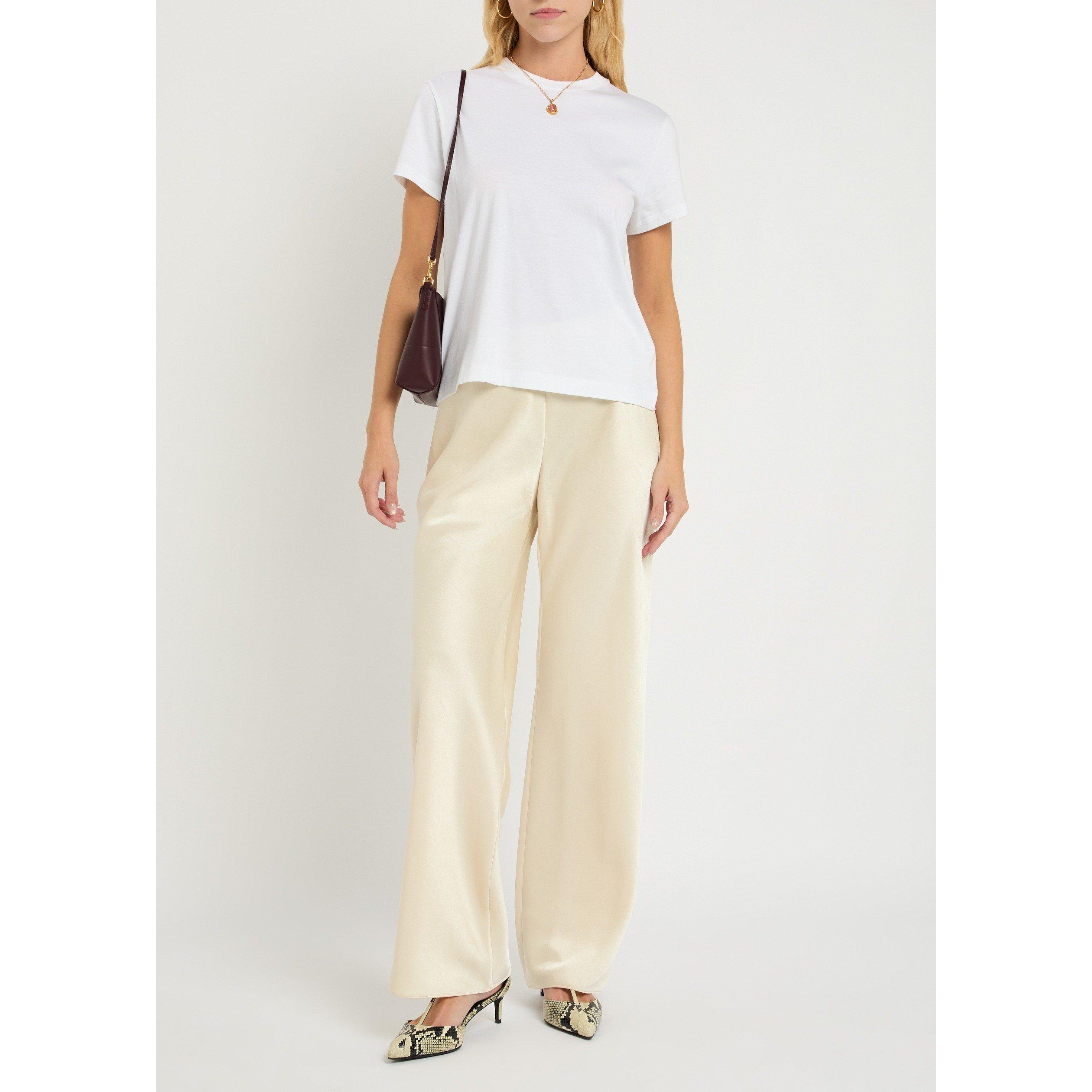 WHITE - Vince - Women's Cotton Short-Sleeve Crew-Neck T-Shirt - 5