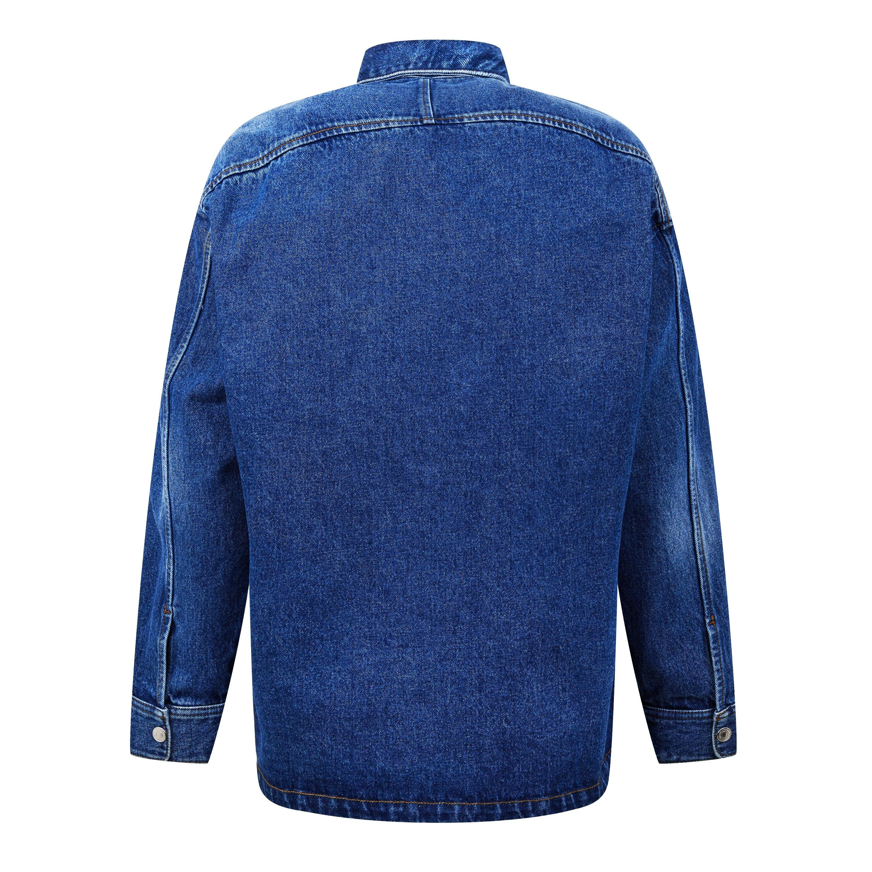 USED BLUE 480 - Ami Paris - Men's Ami de Coeur Long Sleeve Denim Shirt - 6