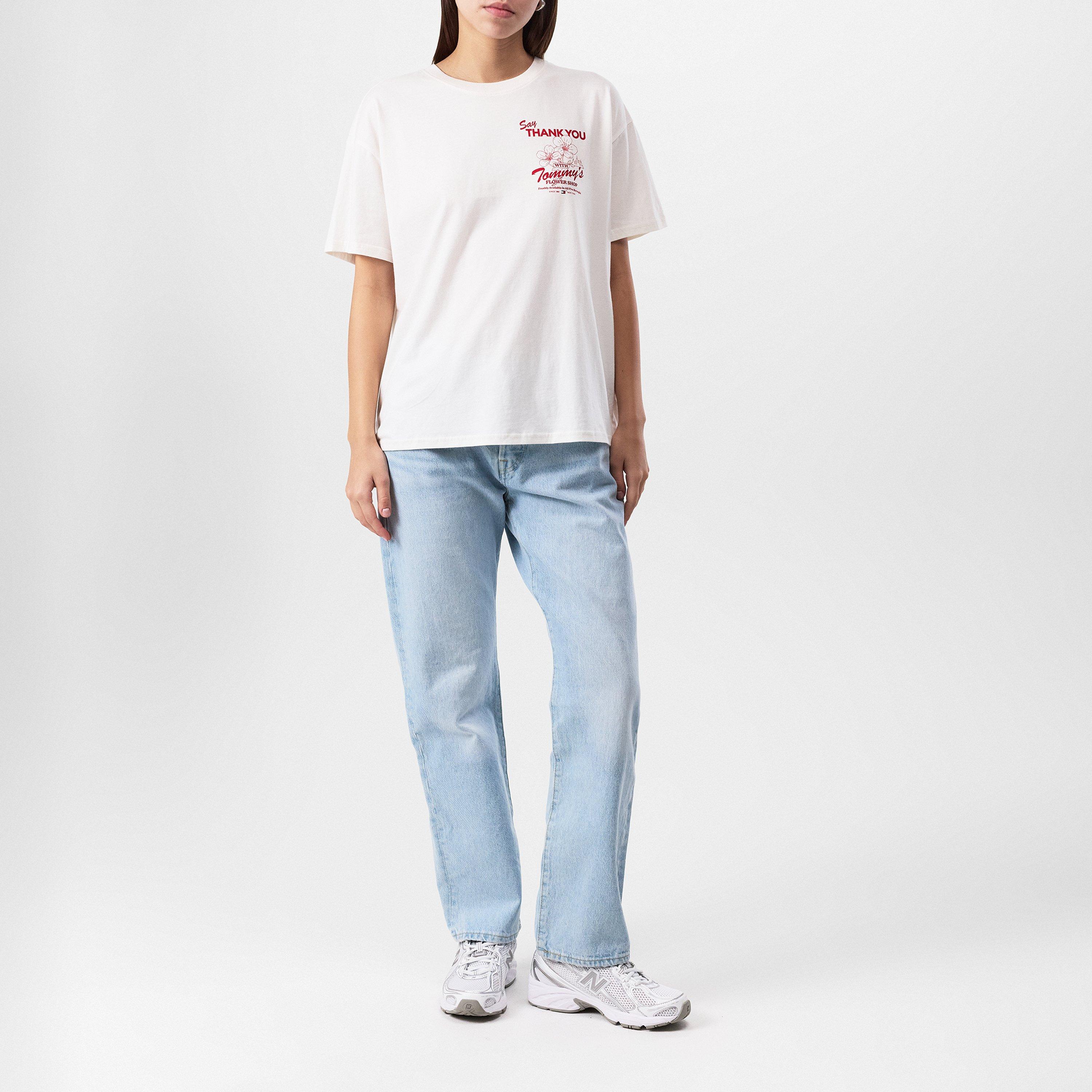Ancient White - Tommy Jeans - Women's Oversized Graphic T-Shirt - 4