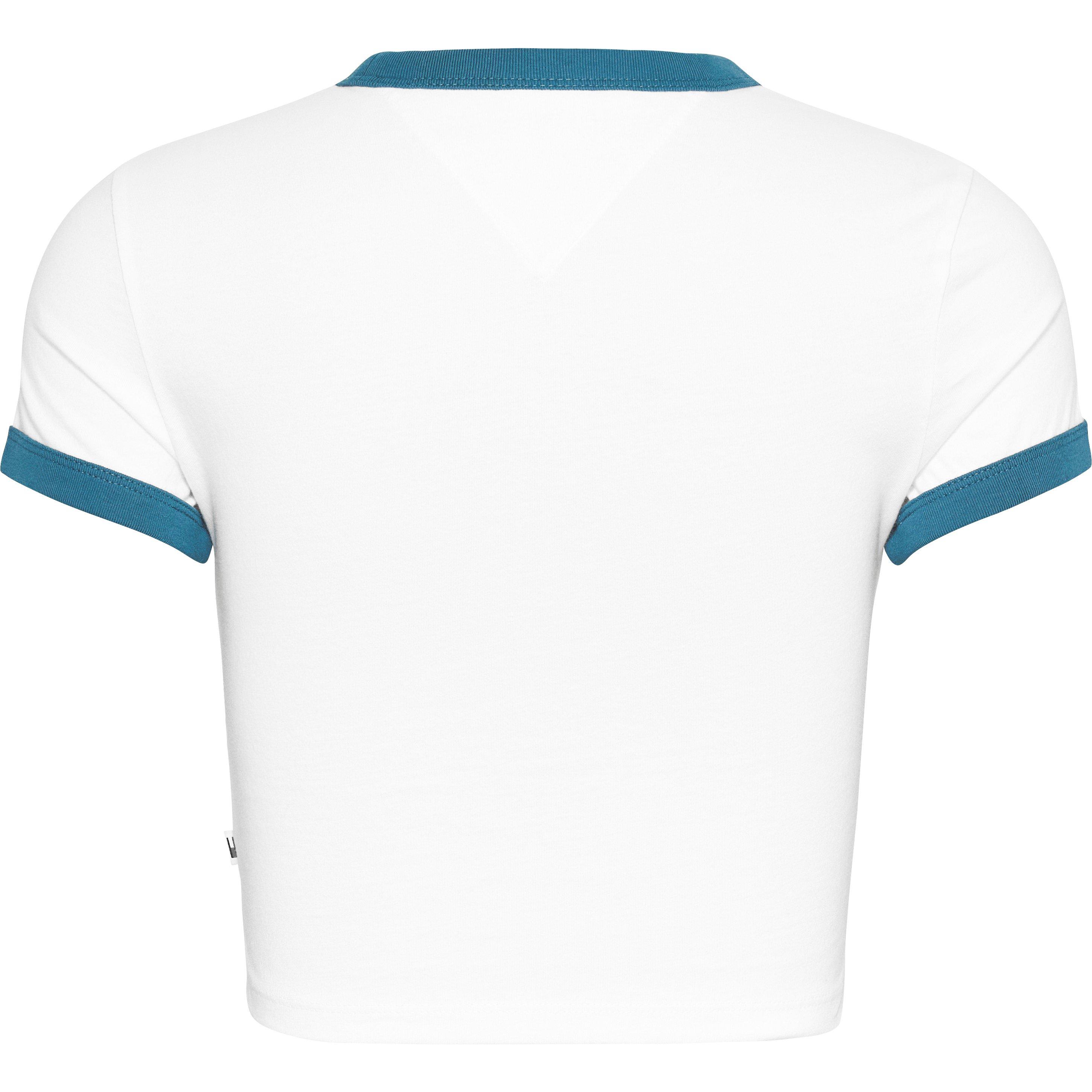 White - Tommy Jeans - Women's Graphic Ringer Crop Top - 8