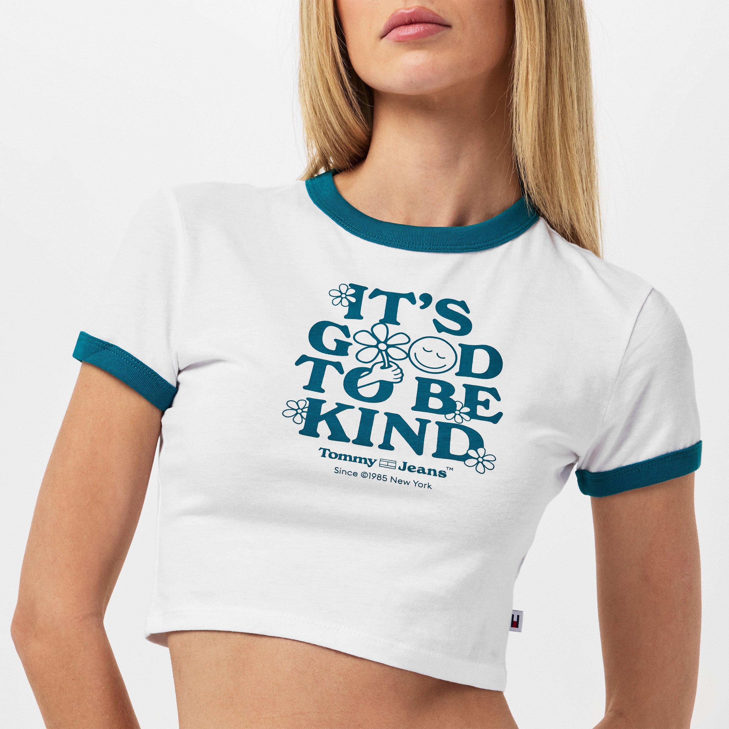 White - Tommy Jeans - Women's Graphic Ringer Crop Top - 5