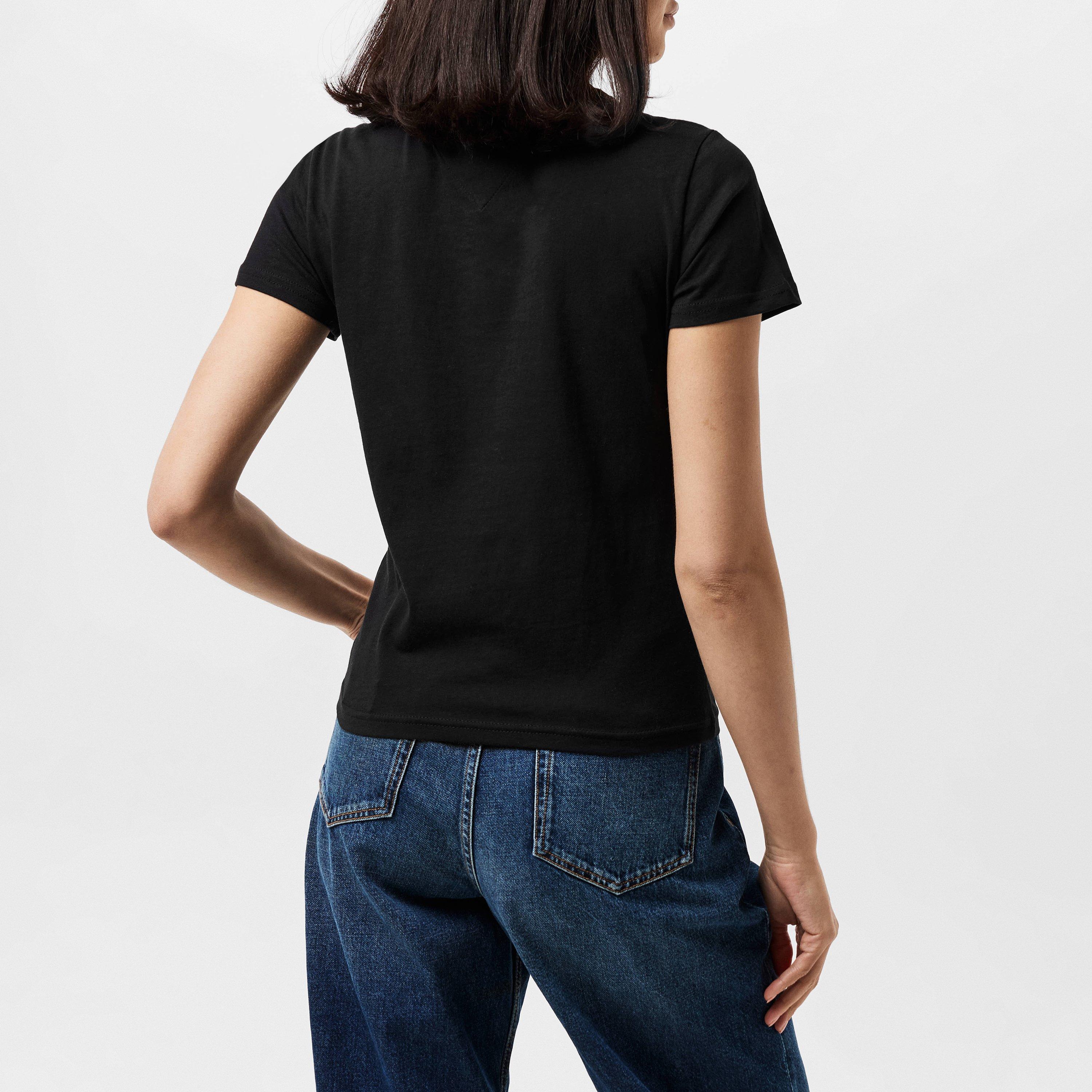 Black - Tommy Jeans - Women's Essentials New York Logo Regular Fit T-Shirt - 4
