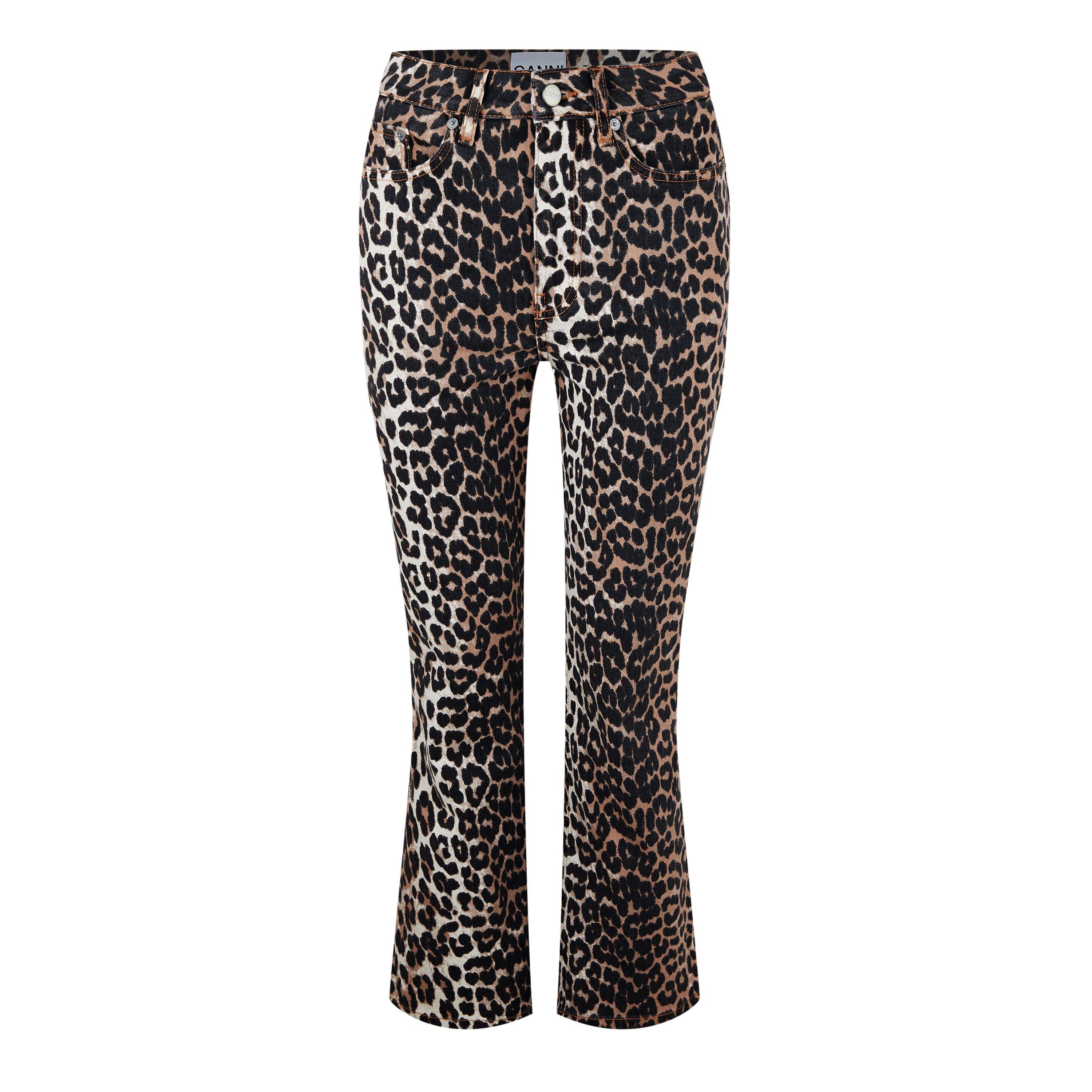 Ganni Women's Straight-Leg Leopard Print Jeans - Size 26 L30