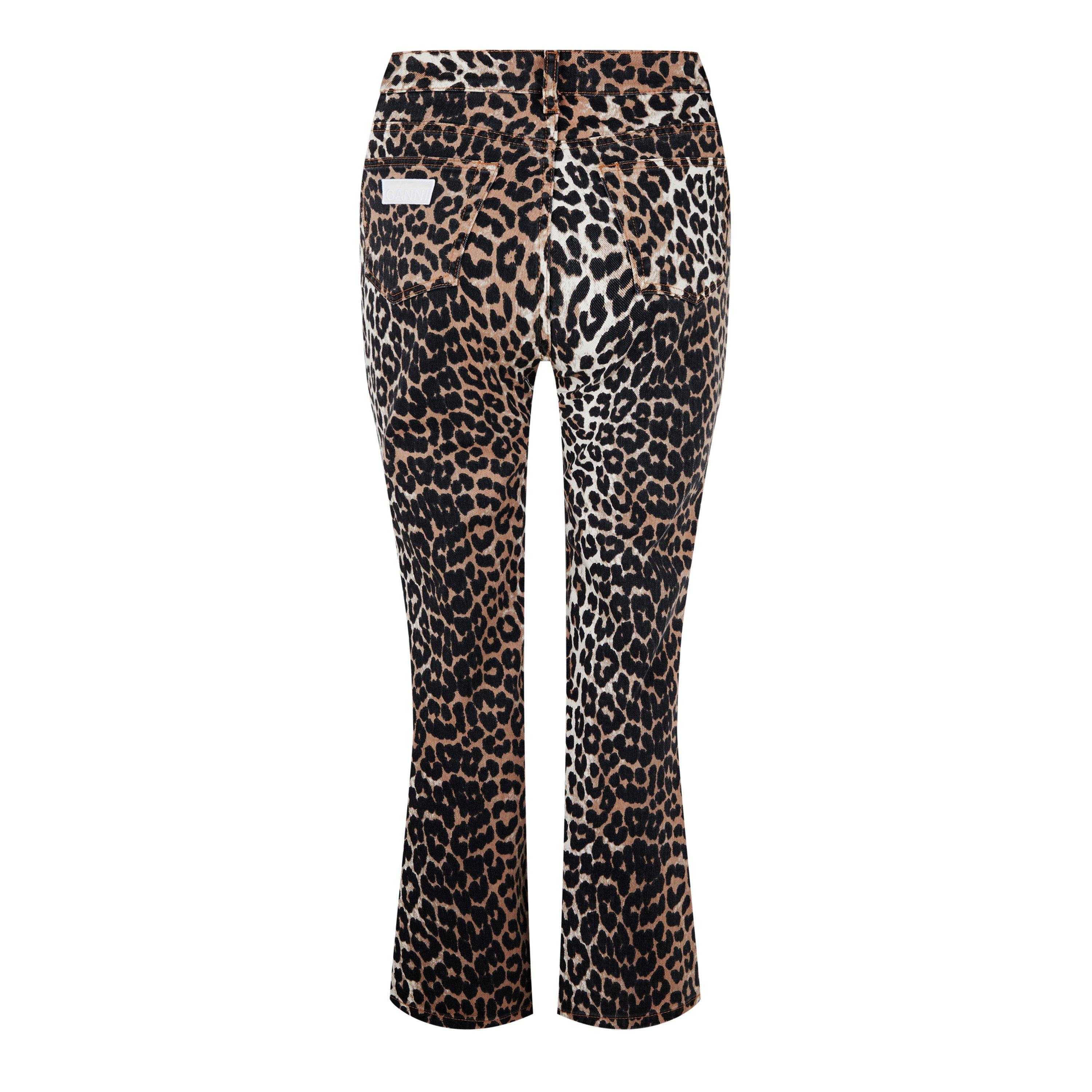 Leopard - Ganni - Women's Straight-Leg Leopard Print Jeans - 2