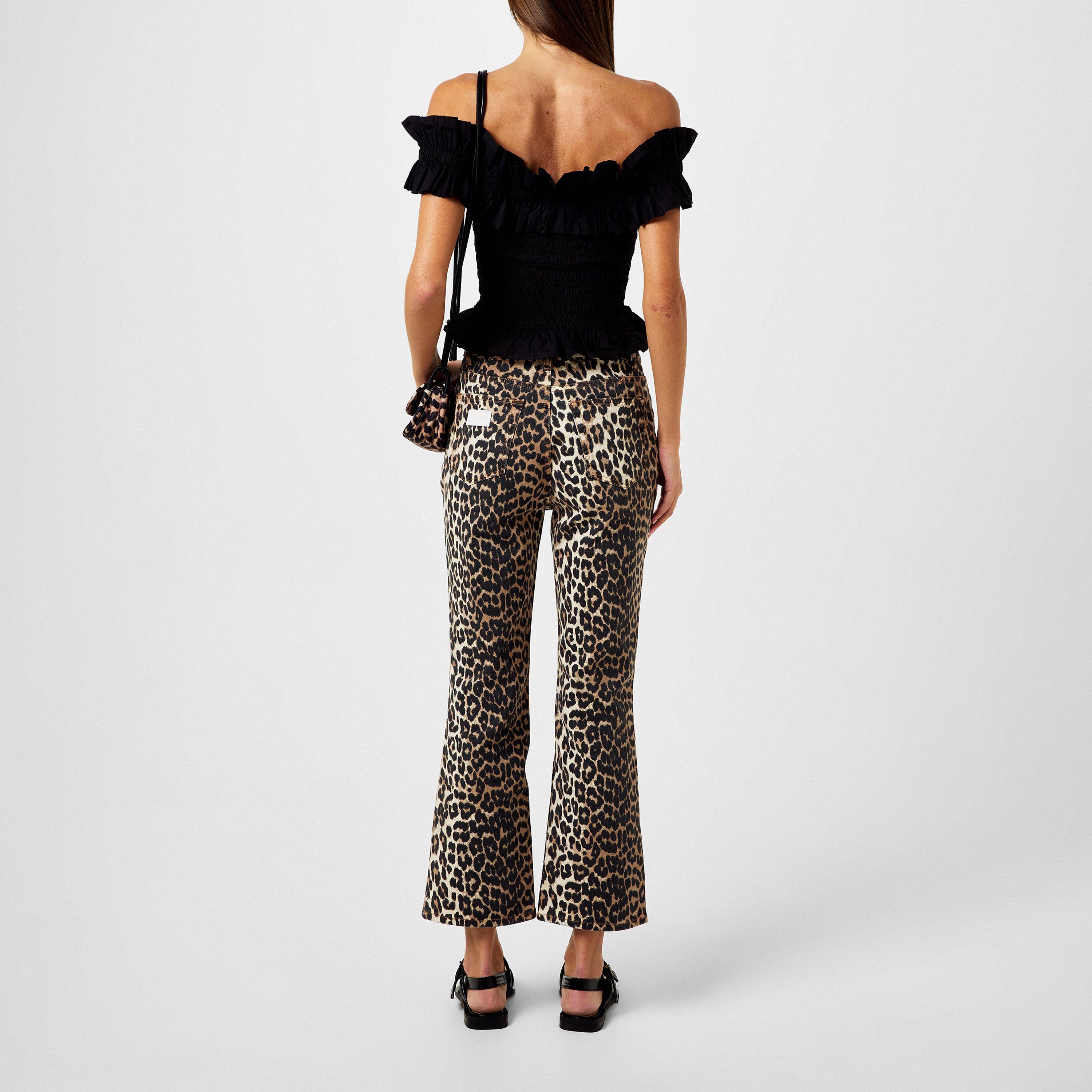 Leopard - Ganni - Women's Straight-Leg Leopard Print Jeans - 4