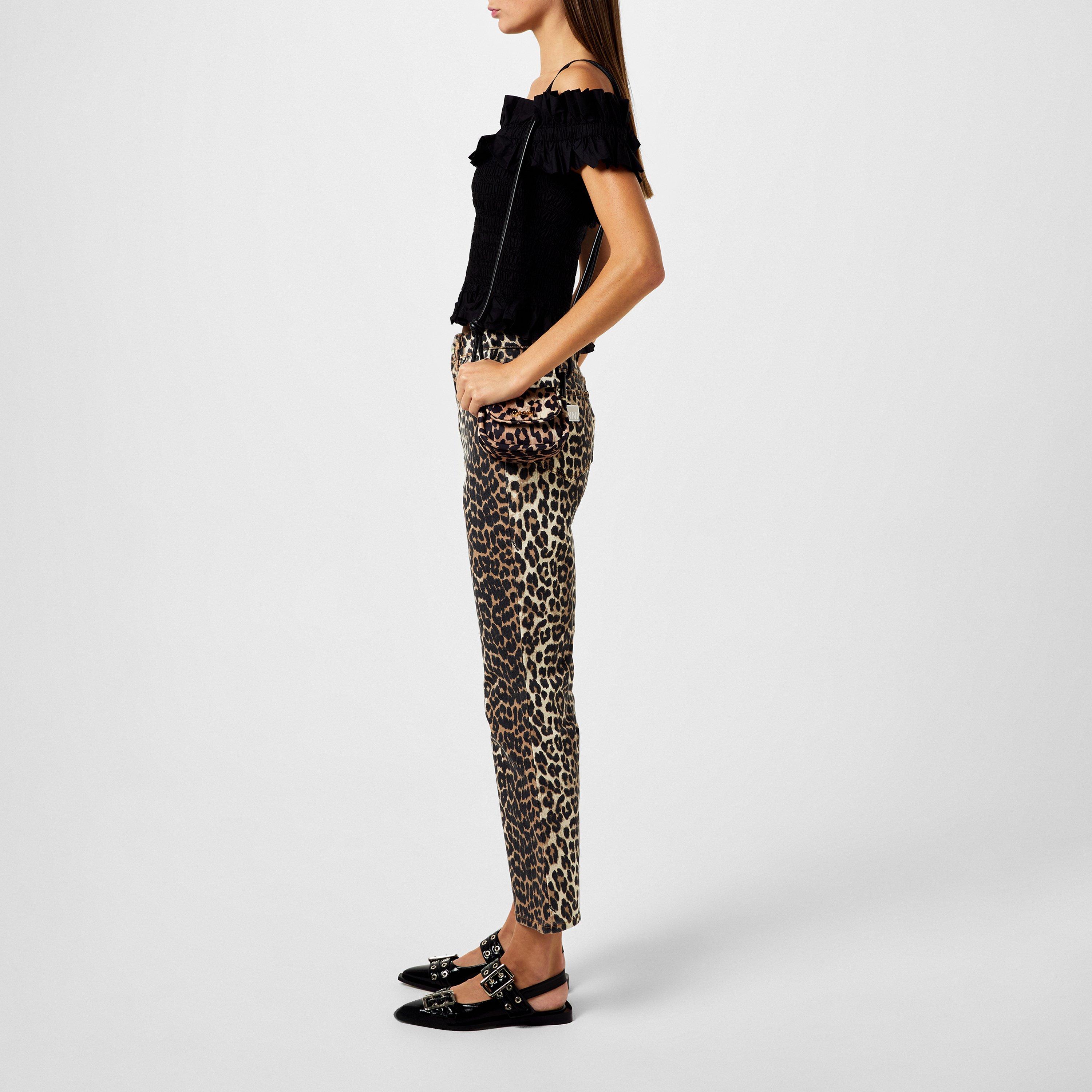Leopard - Ganni - Women's Straight-Leg Leopard Print Jeans - 6