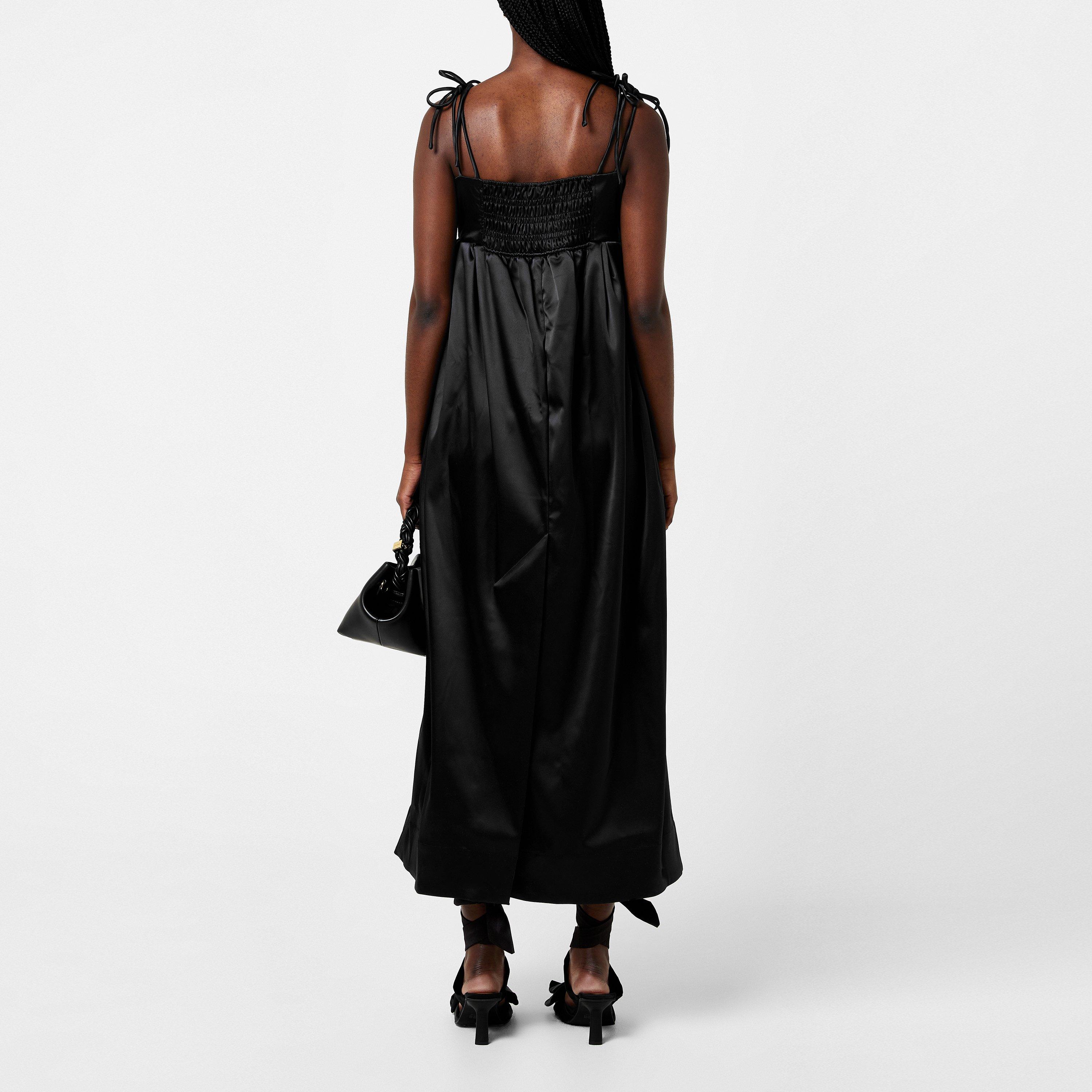 Black - Ganni - Satin Dress - 3