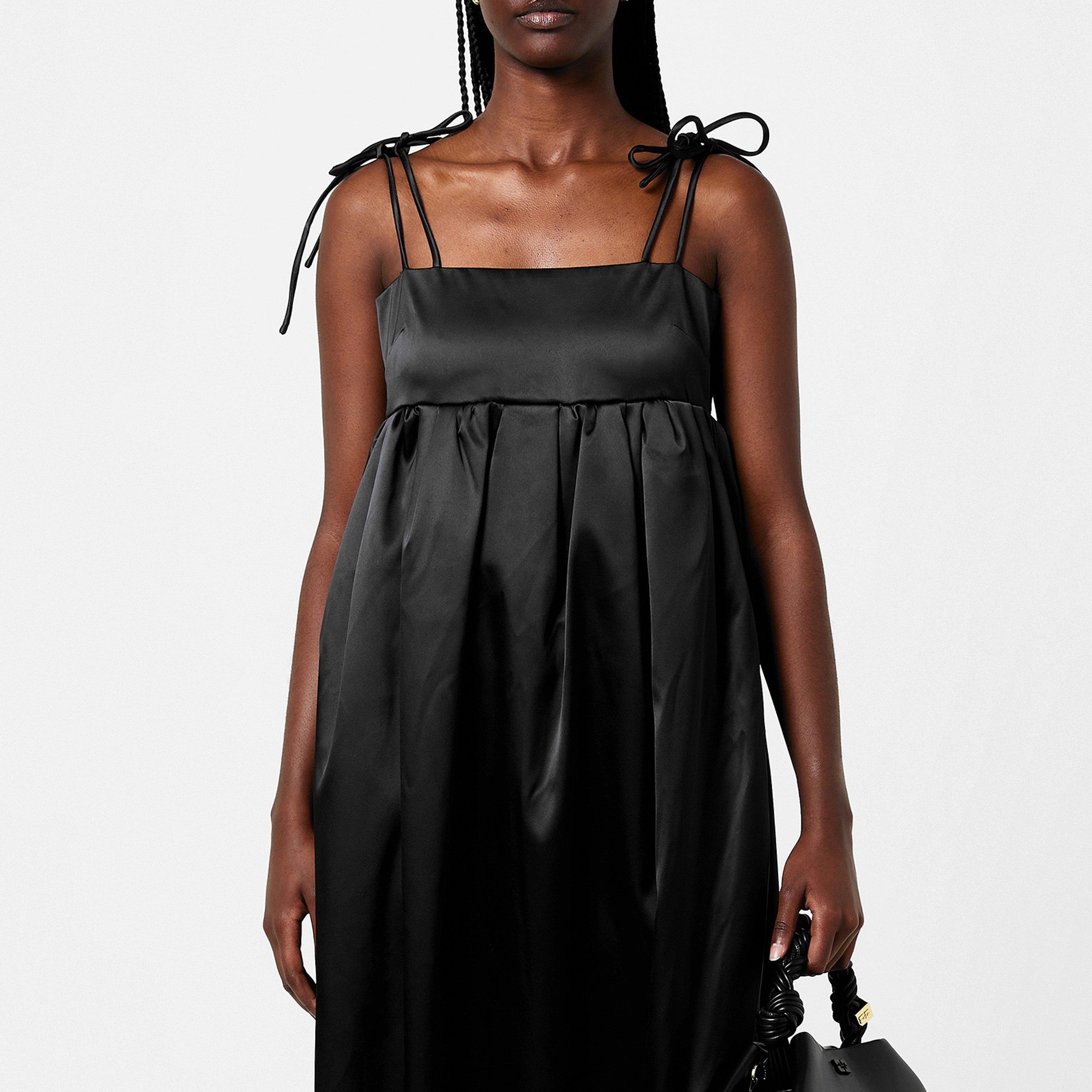 Black - Ganni - Satin Dress - 4
