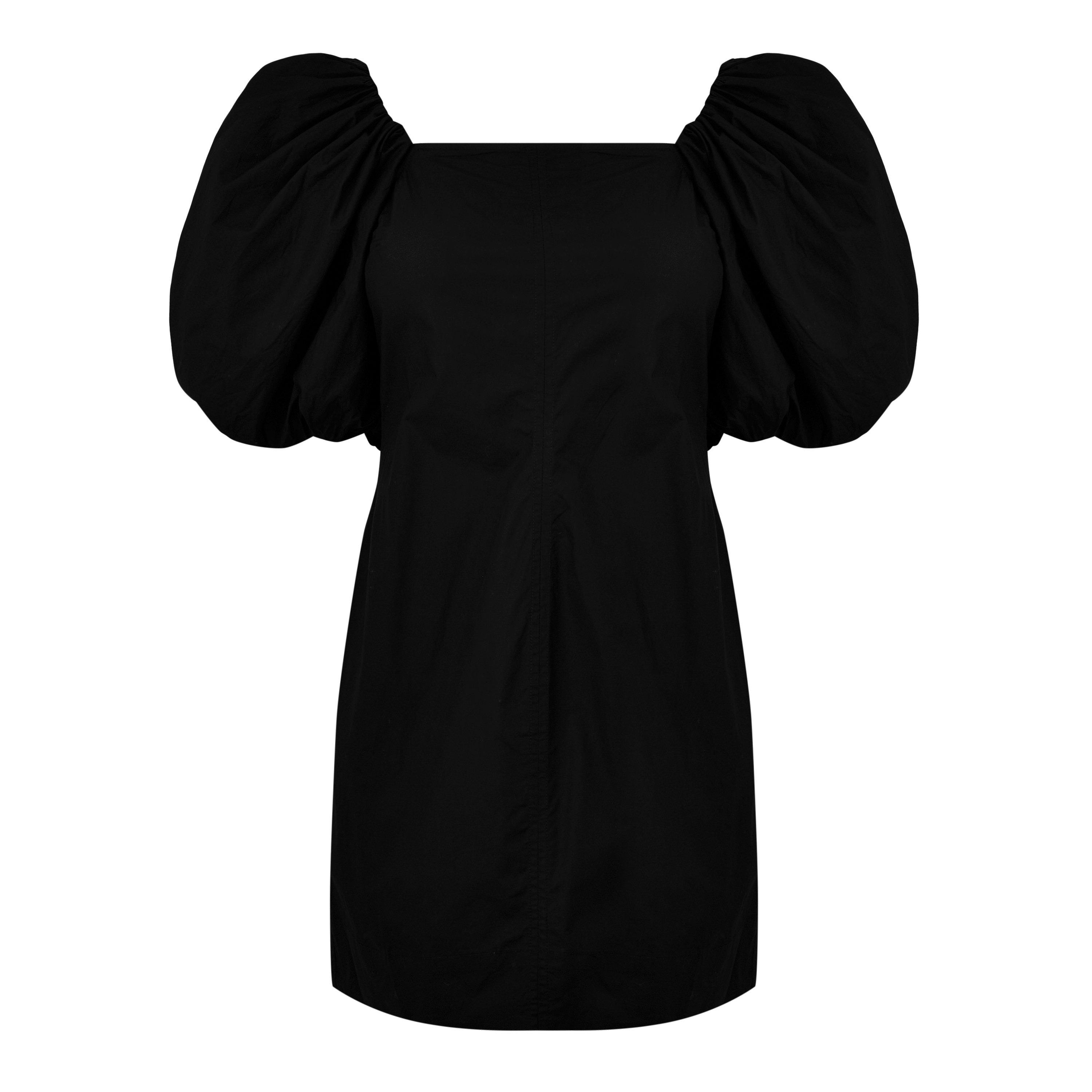 Black - Ganni - Puff Sleeve Dress - 6