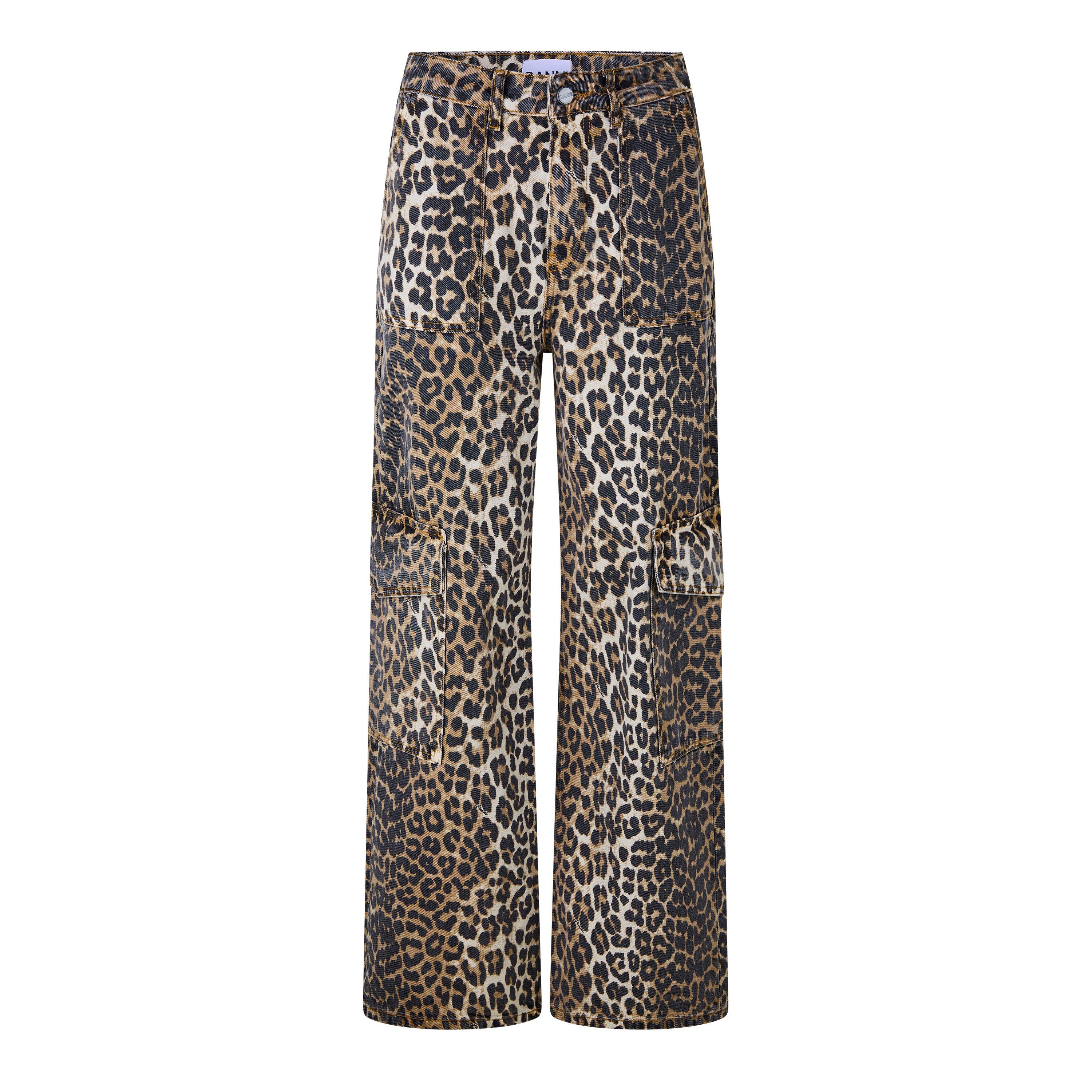Leopard - Ganni - Women's Angie Wide Leg Jeans - 5