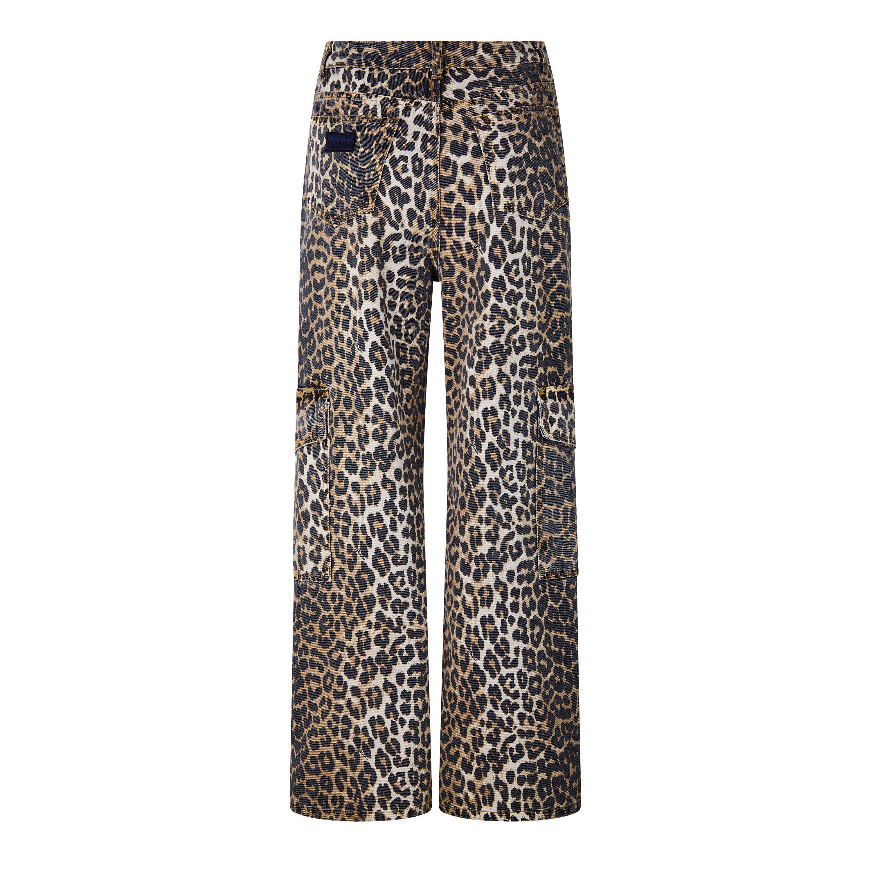 Leopard - Ganni - Women's Angie Wide Leg Jeans - 6