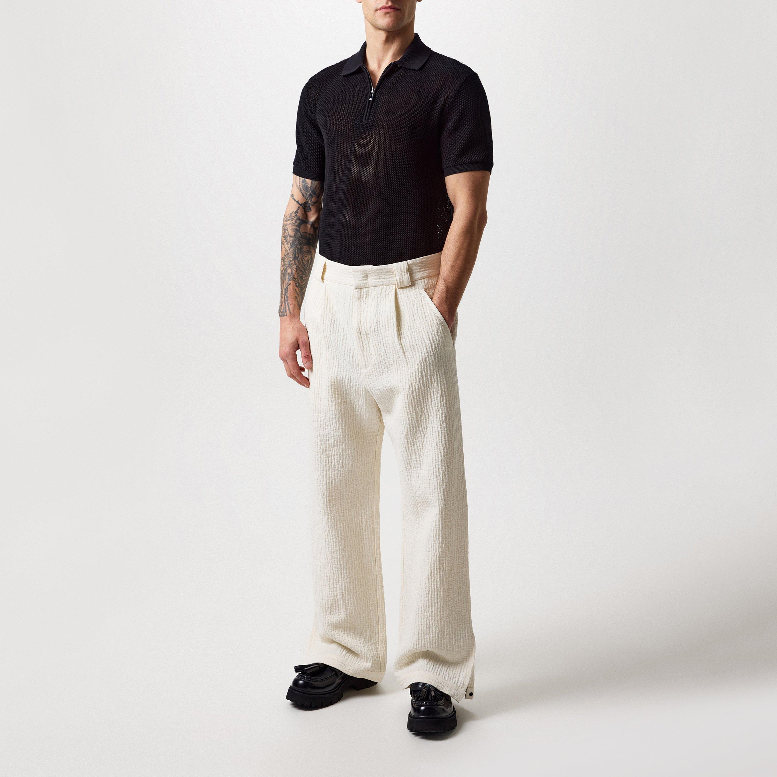Off White - Emporio Armani - Men's Vacay Wide Leg Trousers - 6