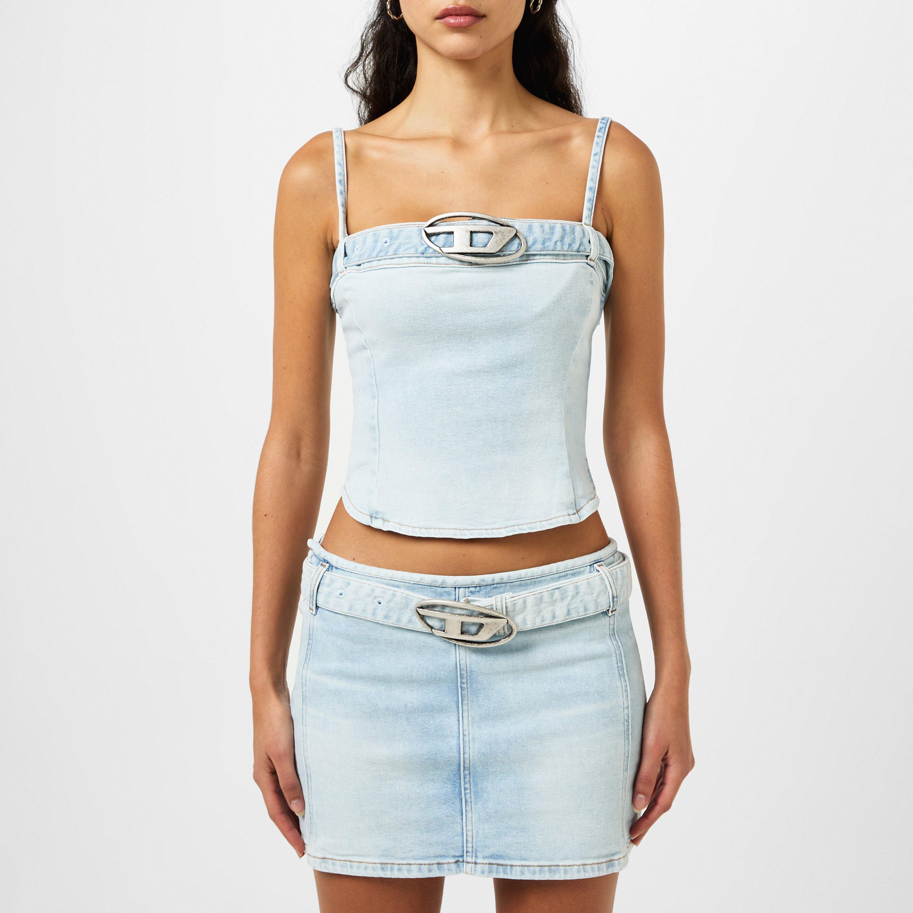 Blue - Diesel - Women's De Lucy Denim Tank Vest - 1