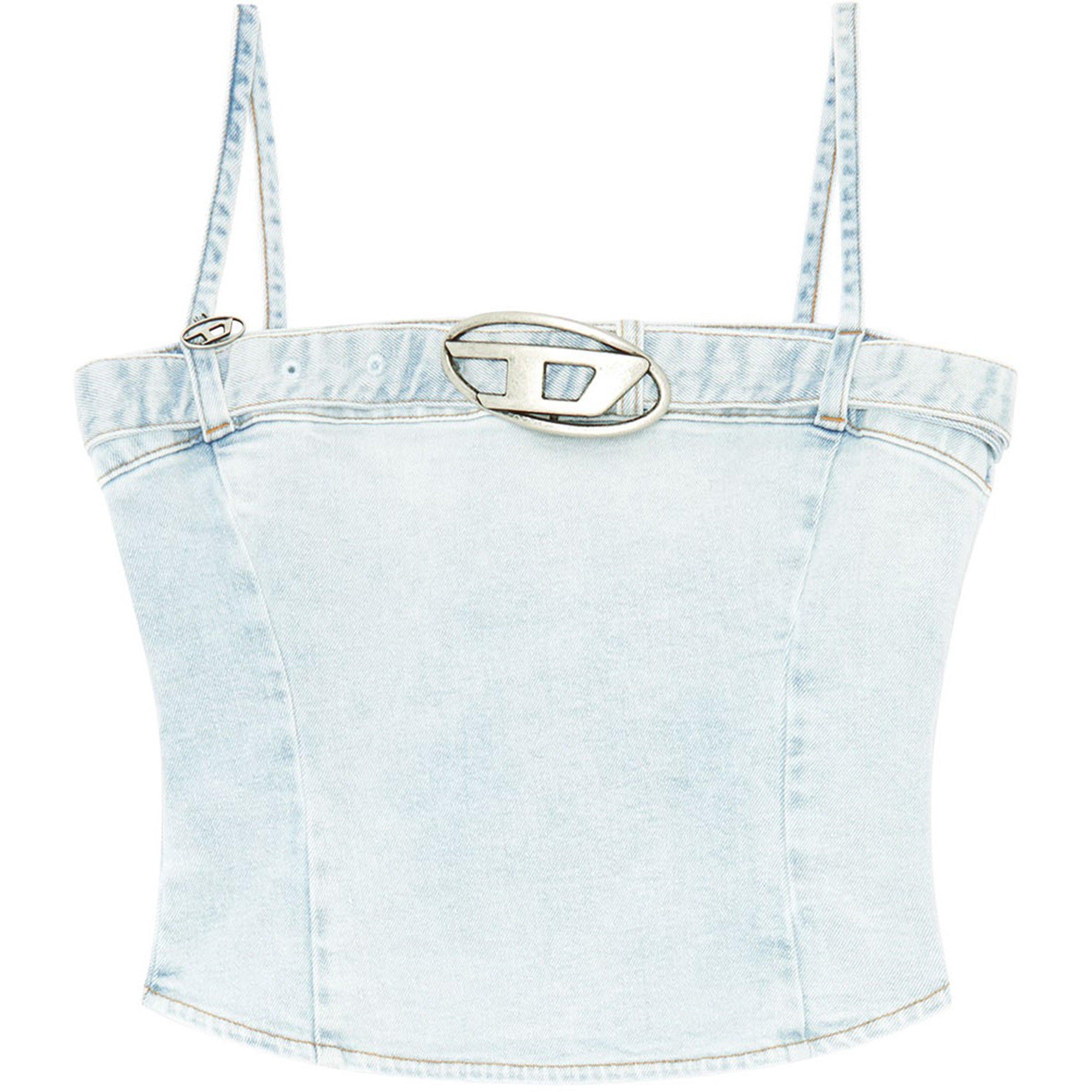 Blue - Diesel - Women's De Lucy Denim Tank Vest - 5