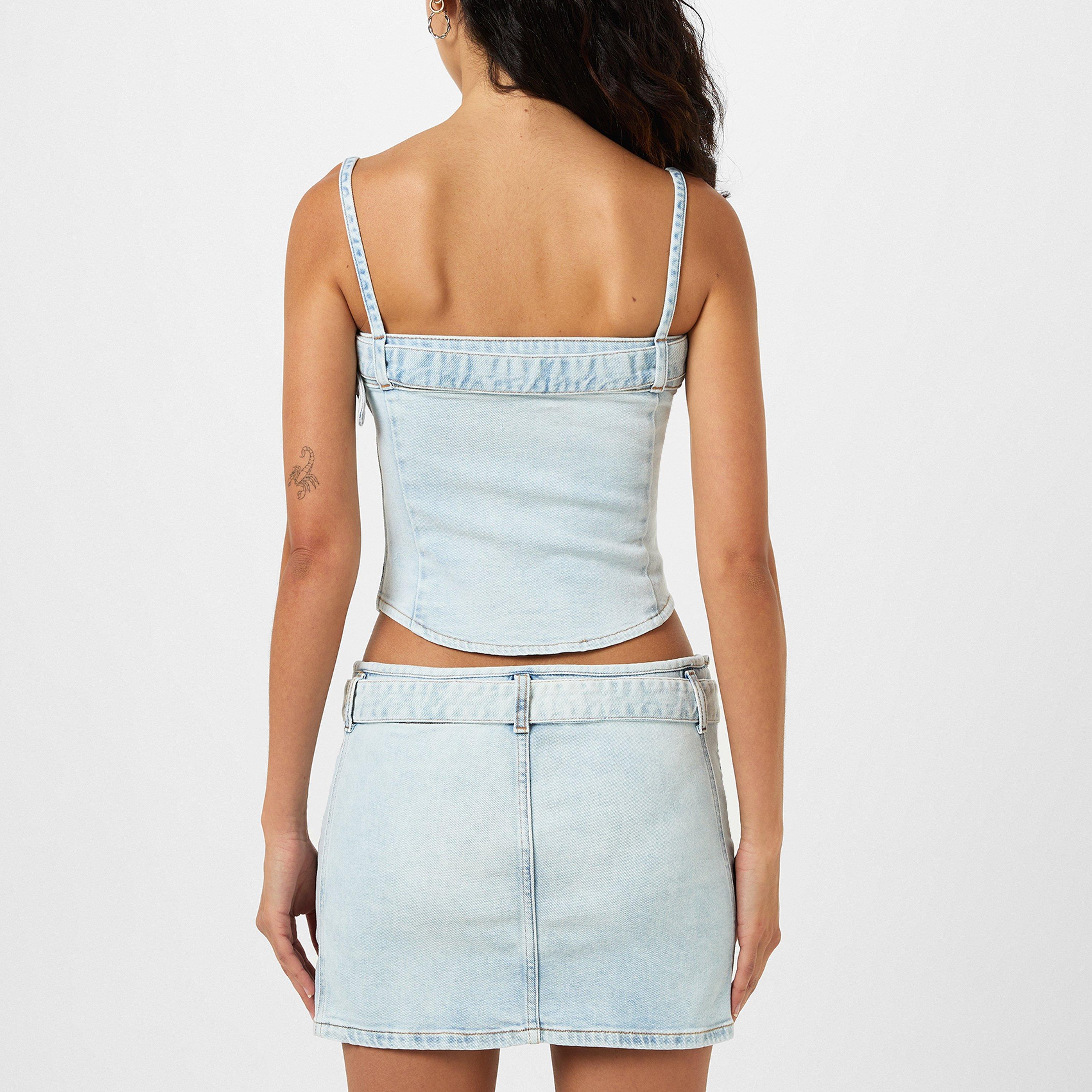 Blue - Diesel - Women's De Lucy Denim Tank Vest - 3